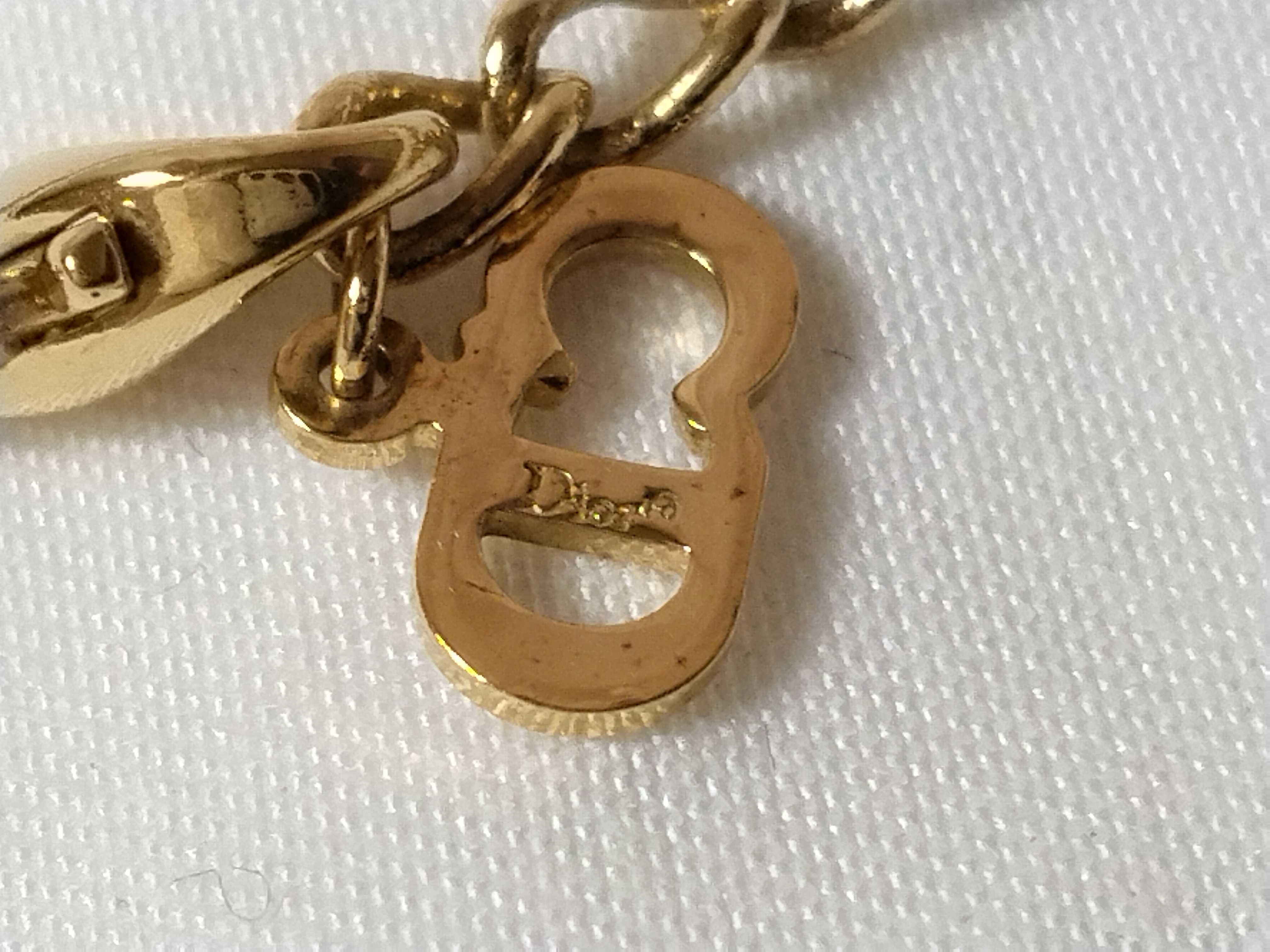 Vintage CD Logo Rhinestone Necklace — view 5