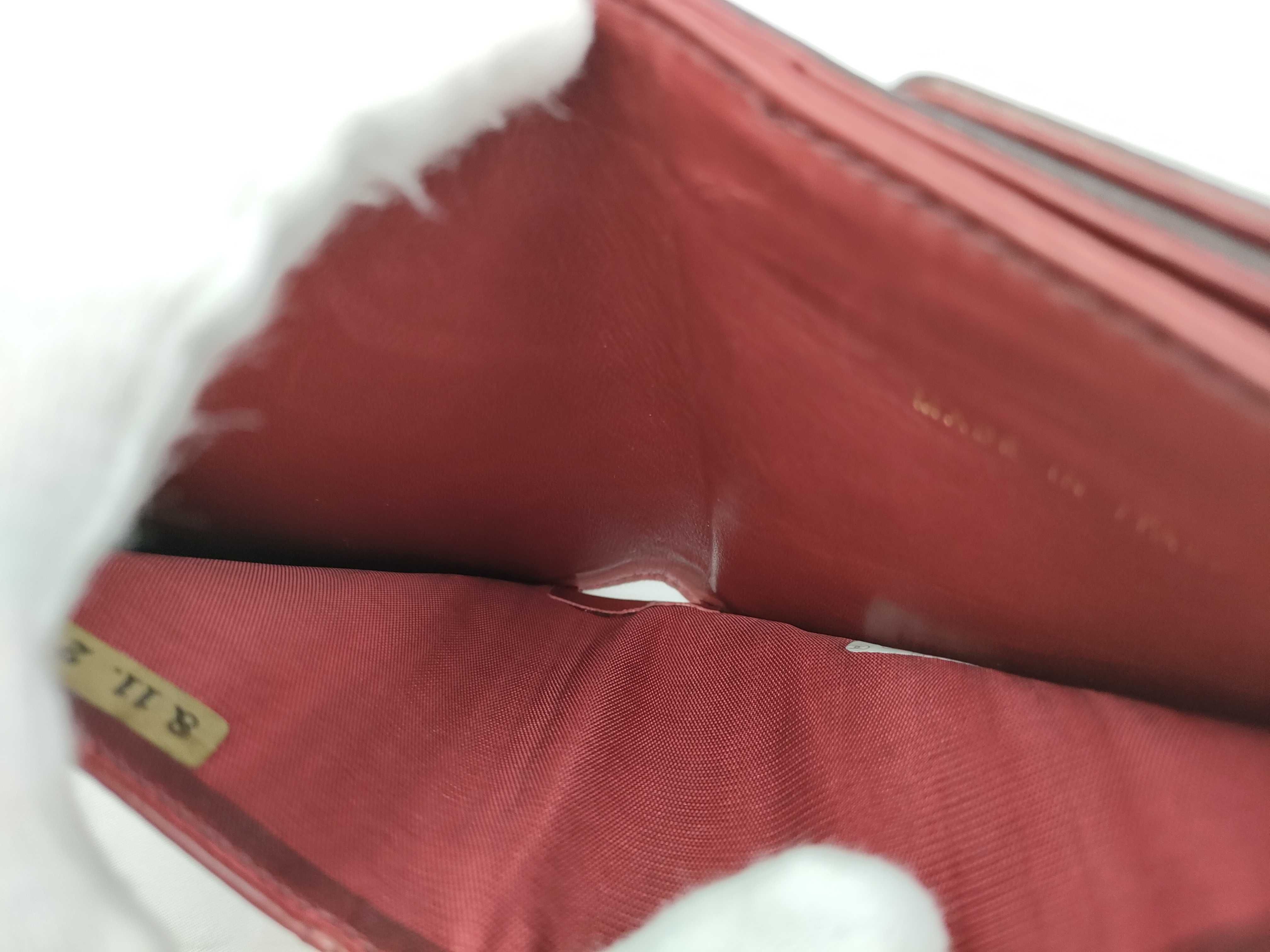Coco Mark Folding Wallet, Red with Gold Hardware — view 11
