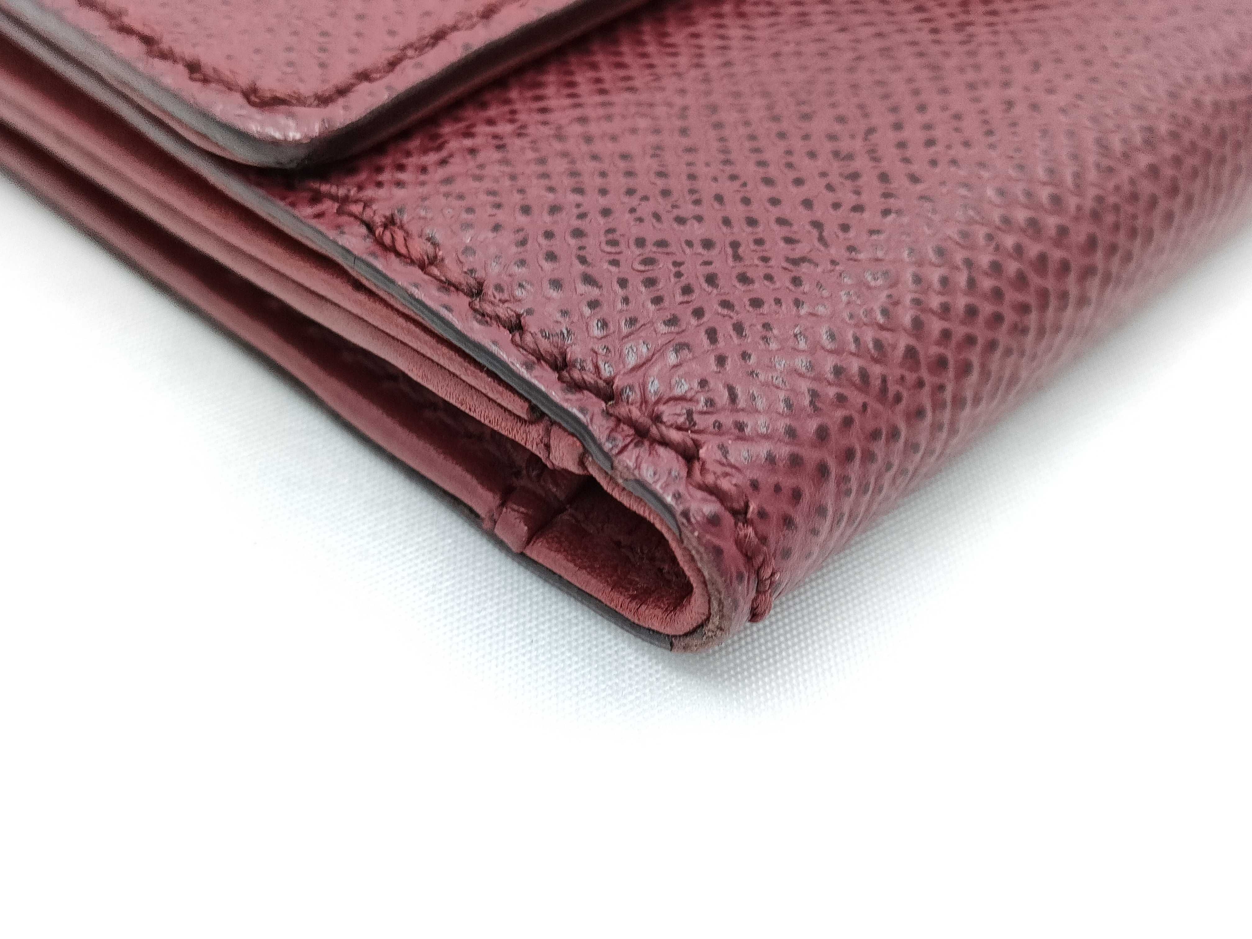 Coco Mark Folding Wallet, Red with Gold Hardware — view 4