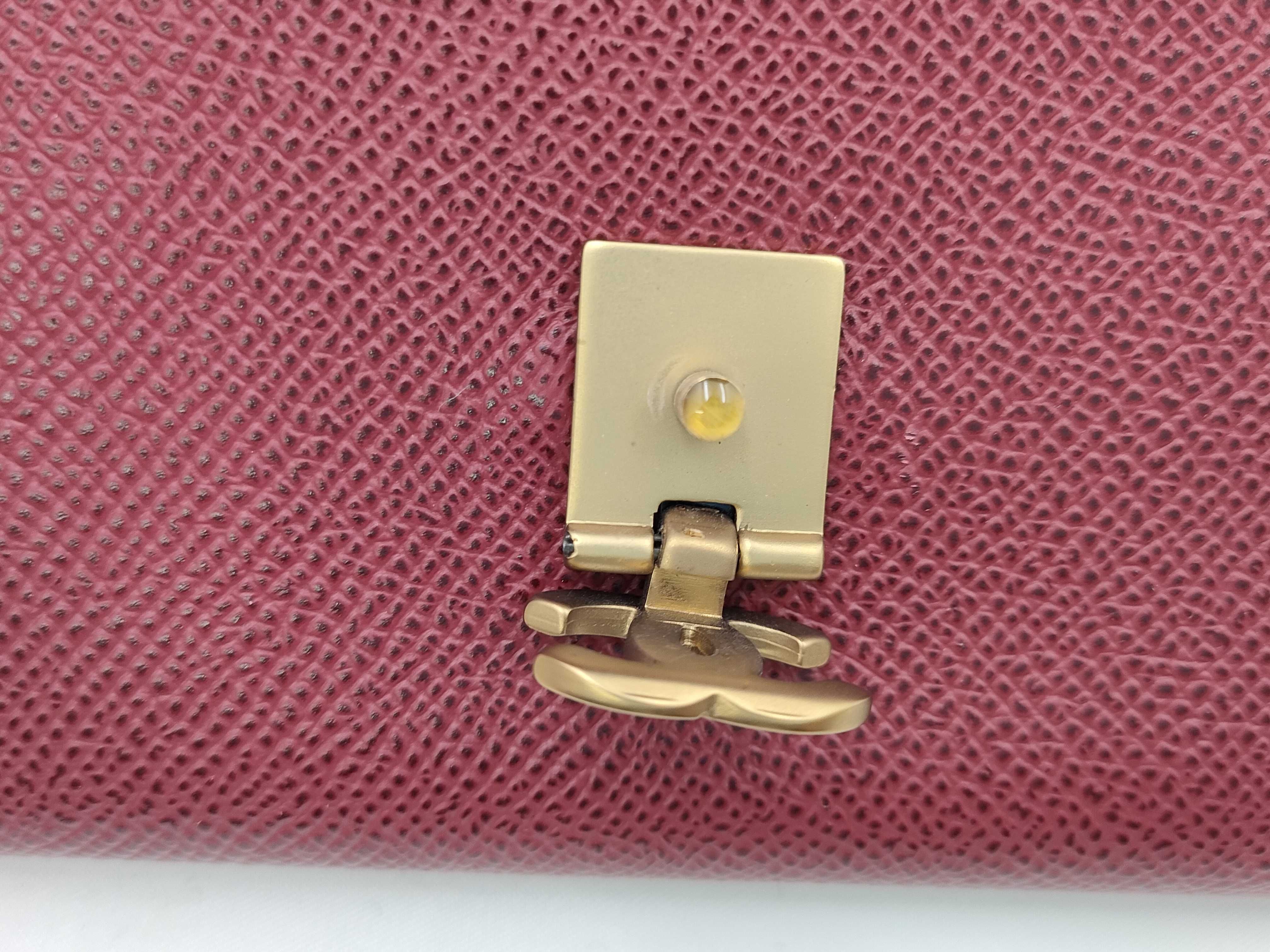 Coco Mark Folding Wallet, Red with Gold Hardware — view 6