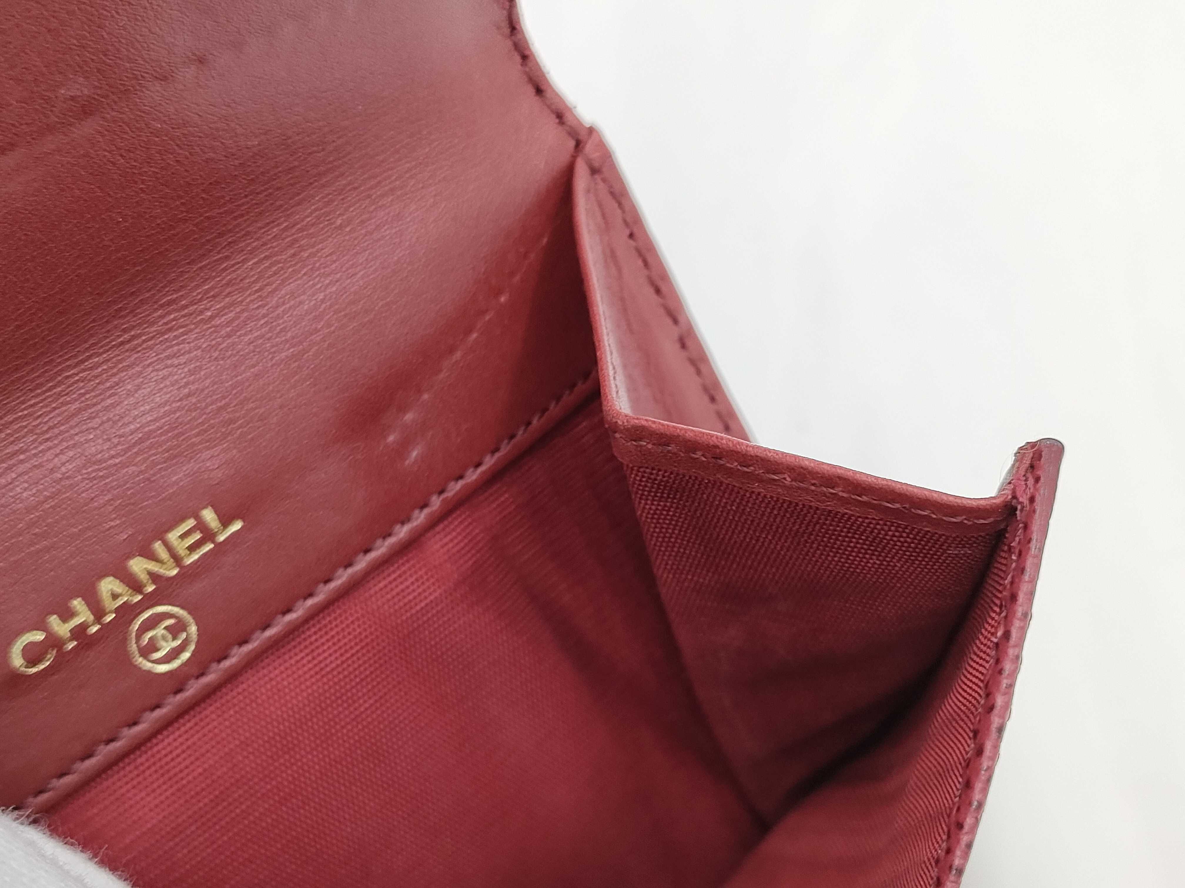 Coco Mark Folding Wallet, Red with Gold Hardware — view 9
