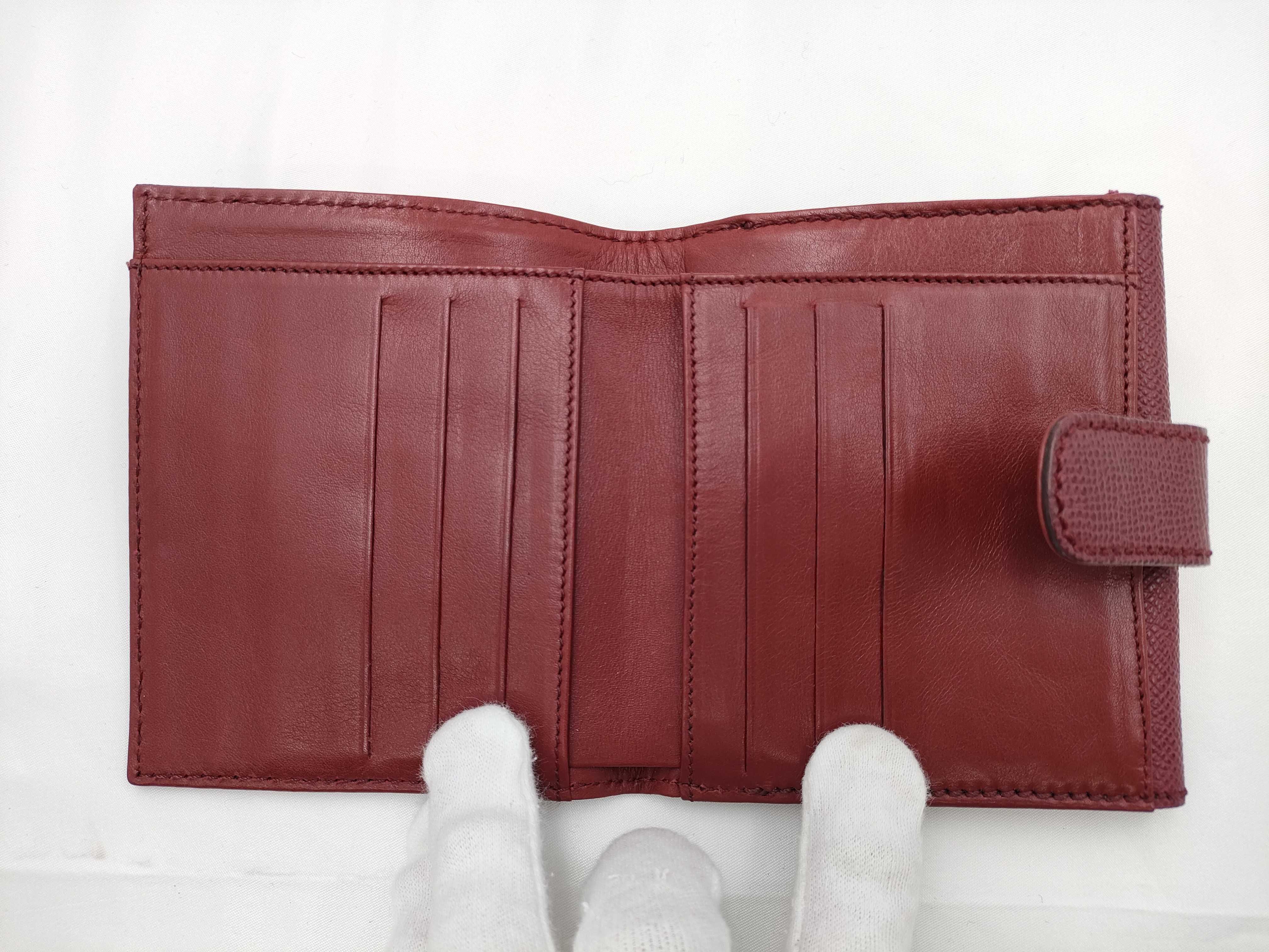 Coco Mark Folding Wallet, Red with Gold Hardware — view 10