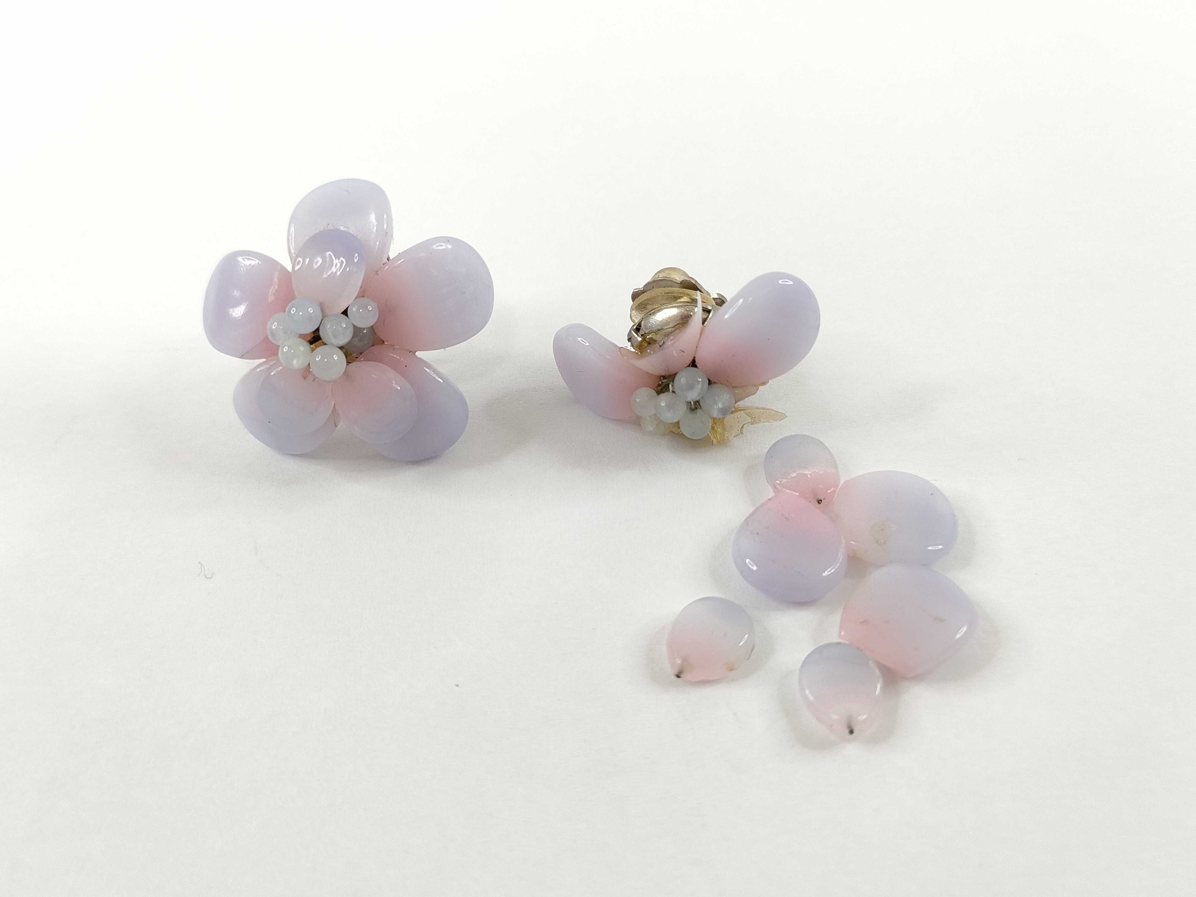 Flower Earrings, Purple