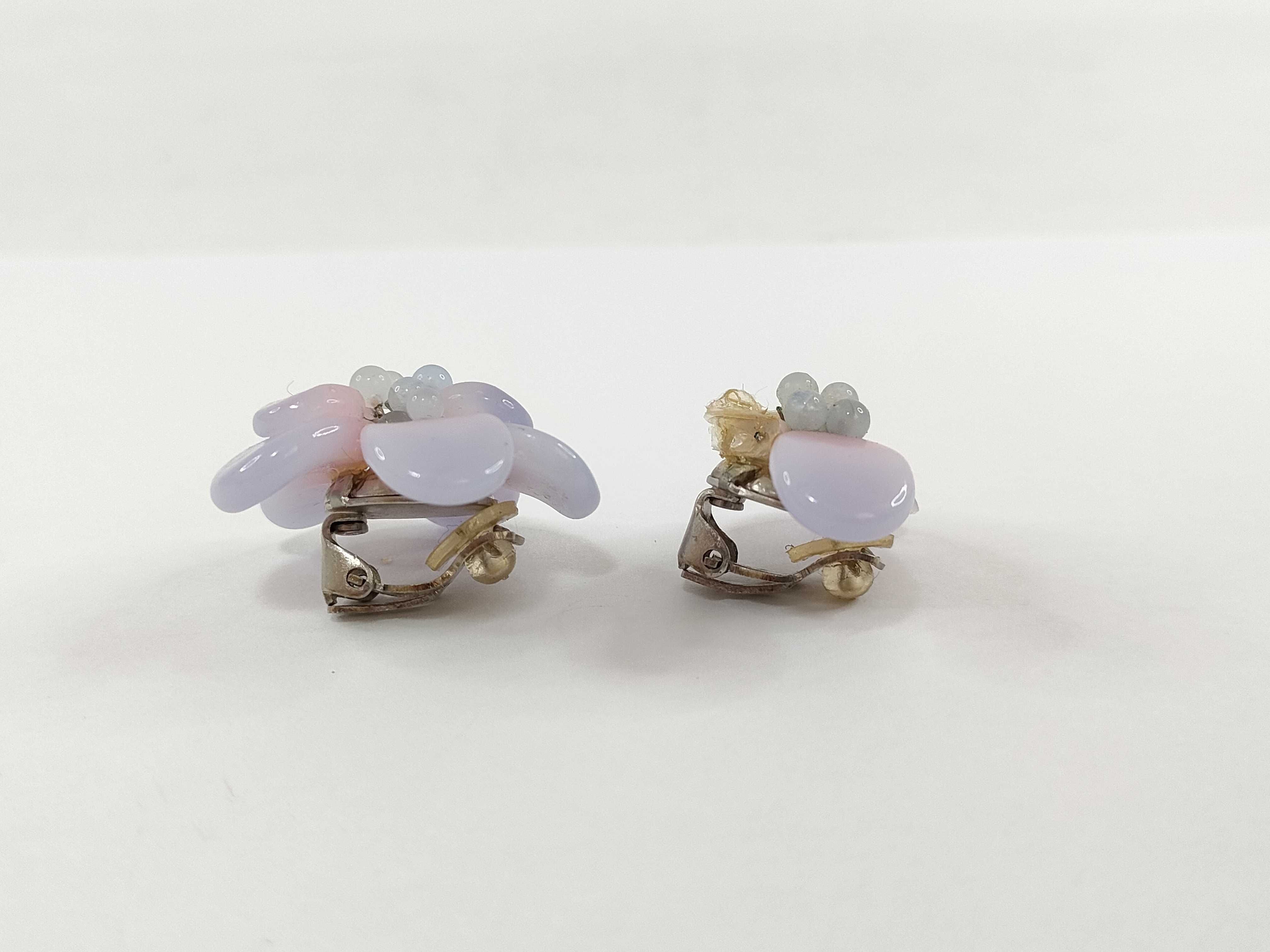 Flower Earrings, Purple — view 2
