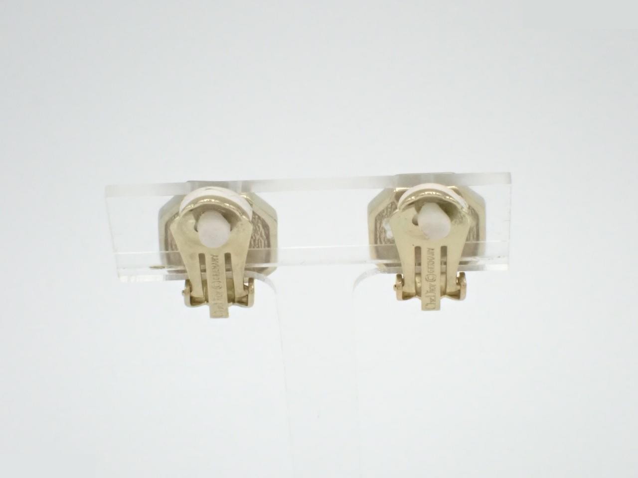 CD logo earrings with rhinestones — view 2