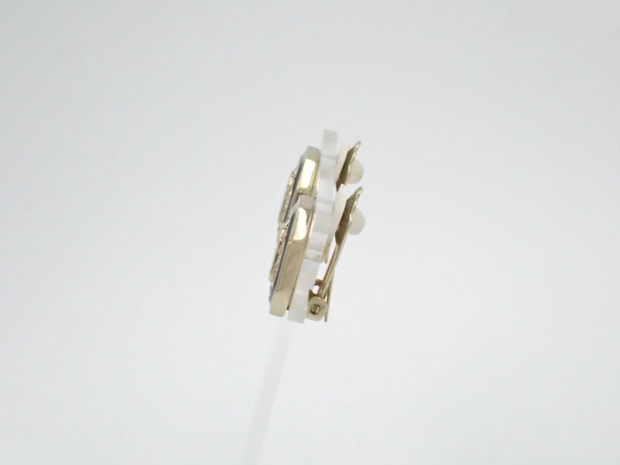 CD logo earrings with rhinestones — view 3