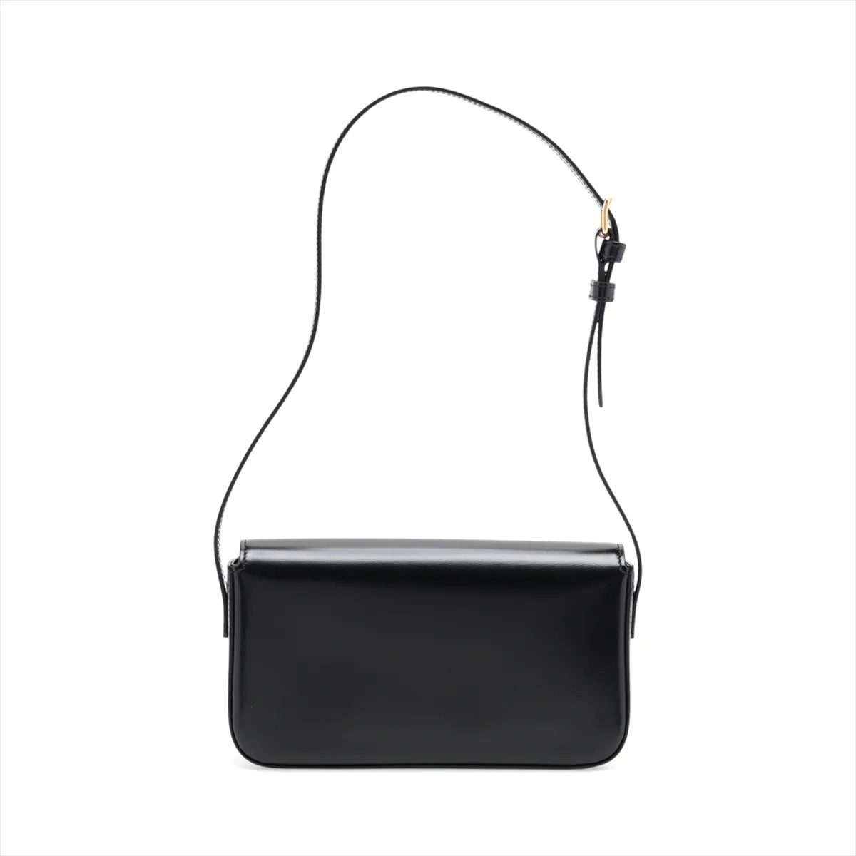 Triomphe Claude Leather Shoulder Bag, Black — view 2