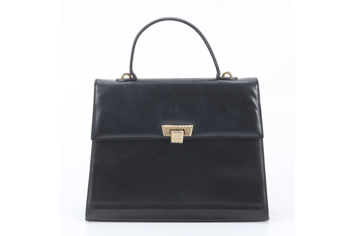 Leather handbag tote bag, black, genuine leather, women's.