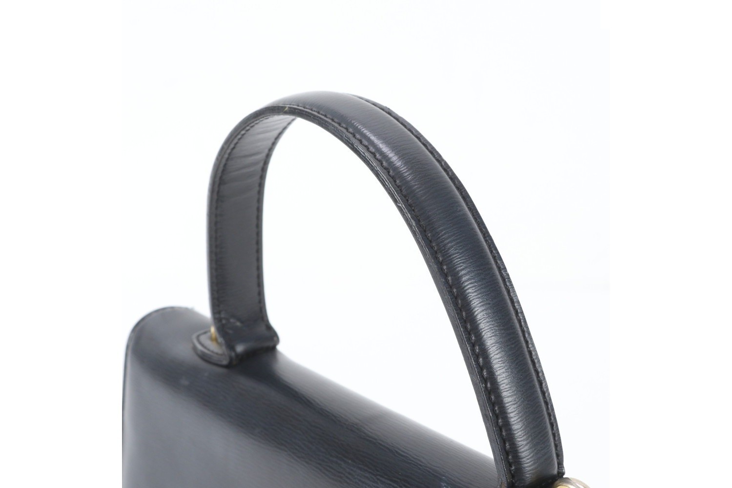 Leather handbag tote bag, black, genuine leather, women's. — view 2