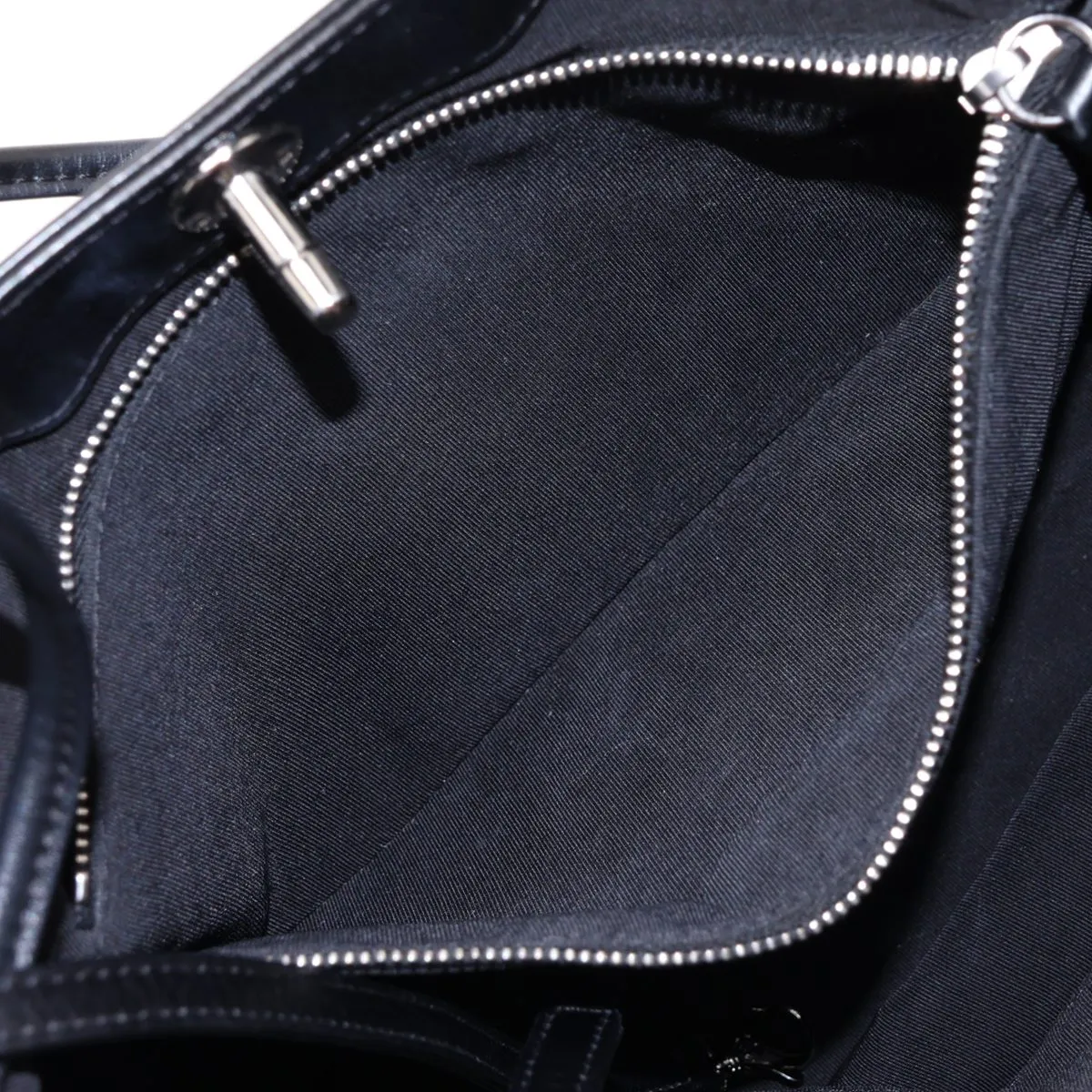 31 Small Shiny Calfskin 2-Way Handbag, Black with Silver Hardware, Item Number 28229201 (Serial Number 28) — view 7