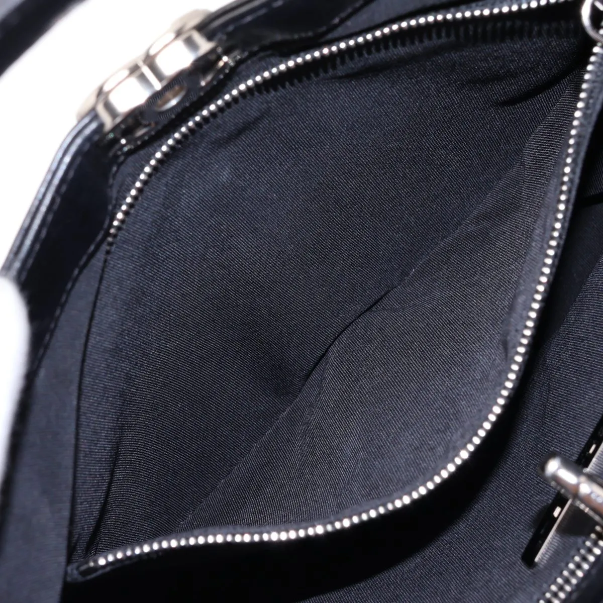 31 Small Shiny Calfskin 2-Way Handbag, Black with Silver Hardware, Item Number 28229201 (Serial Number 28) — view 8