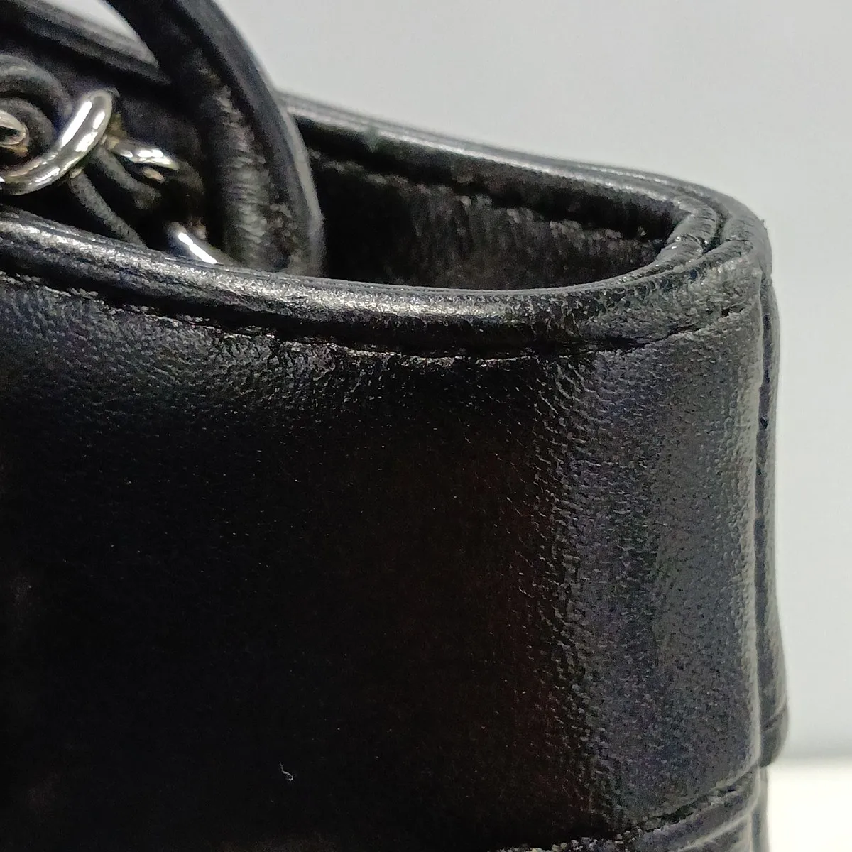 31 Small Shiny Calfskin 2-Way Handbag, Black with Silver Hardware, Item Number 28229201 (Serial Number 28) — view 10