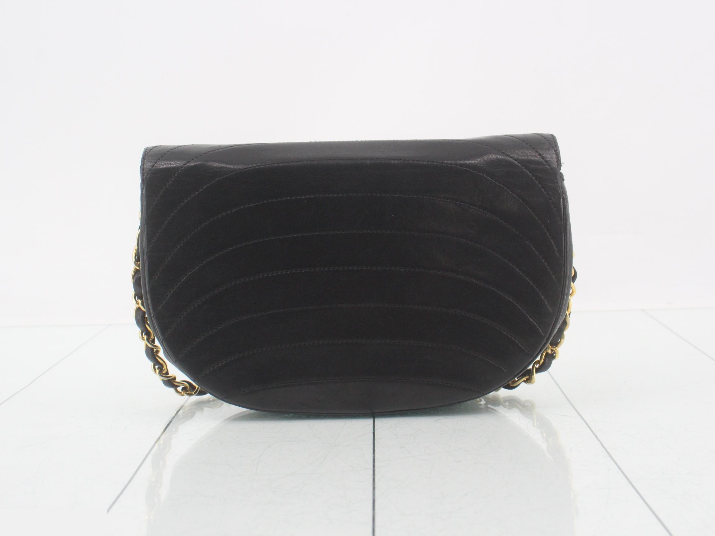 Half Moon Chain Shoulder Bag, Black, Serial Number 0 — view 2