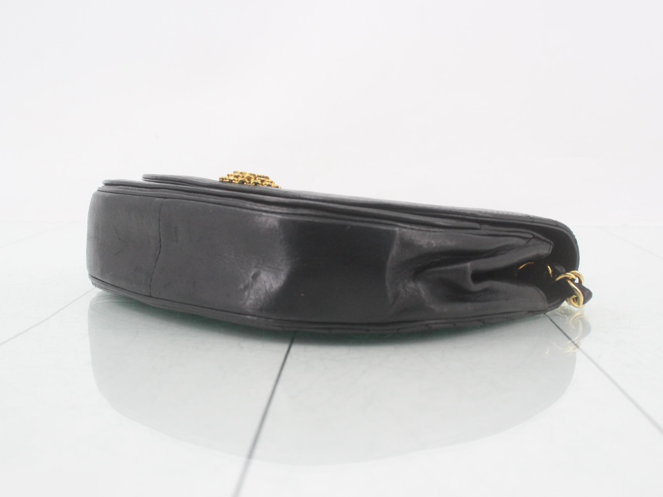 Half Moon Chain Shoulder Bag, Black, Serial Number 0 — view 6