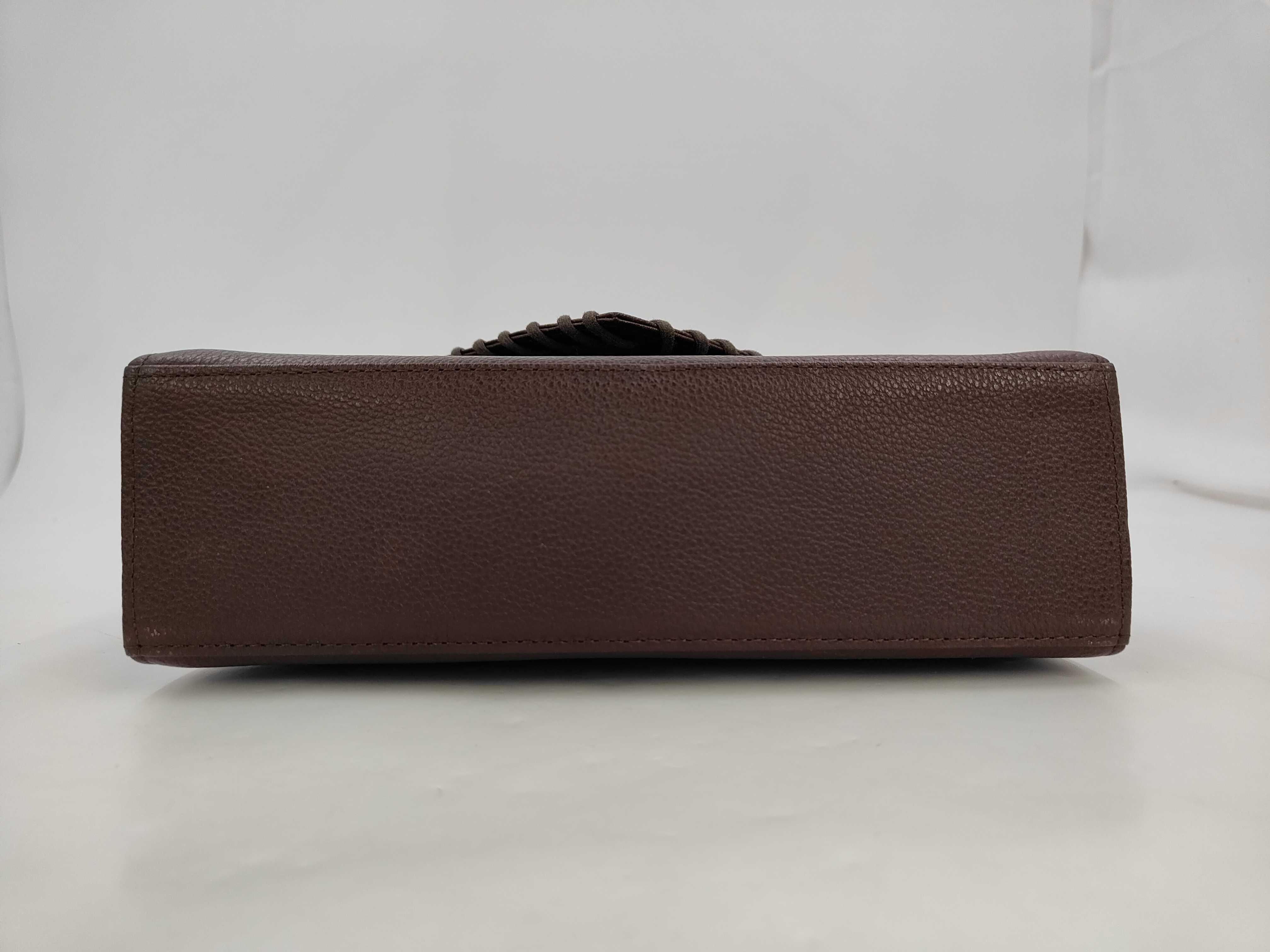 brown leather handbag — view 3