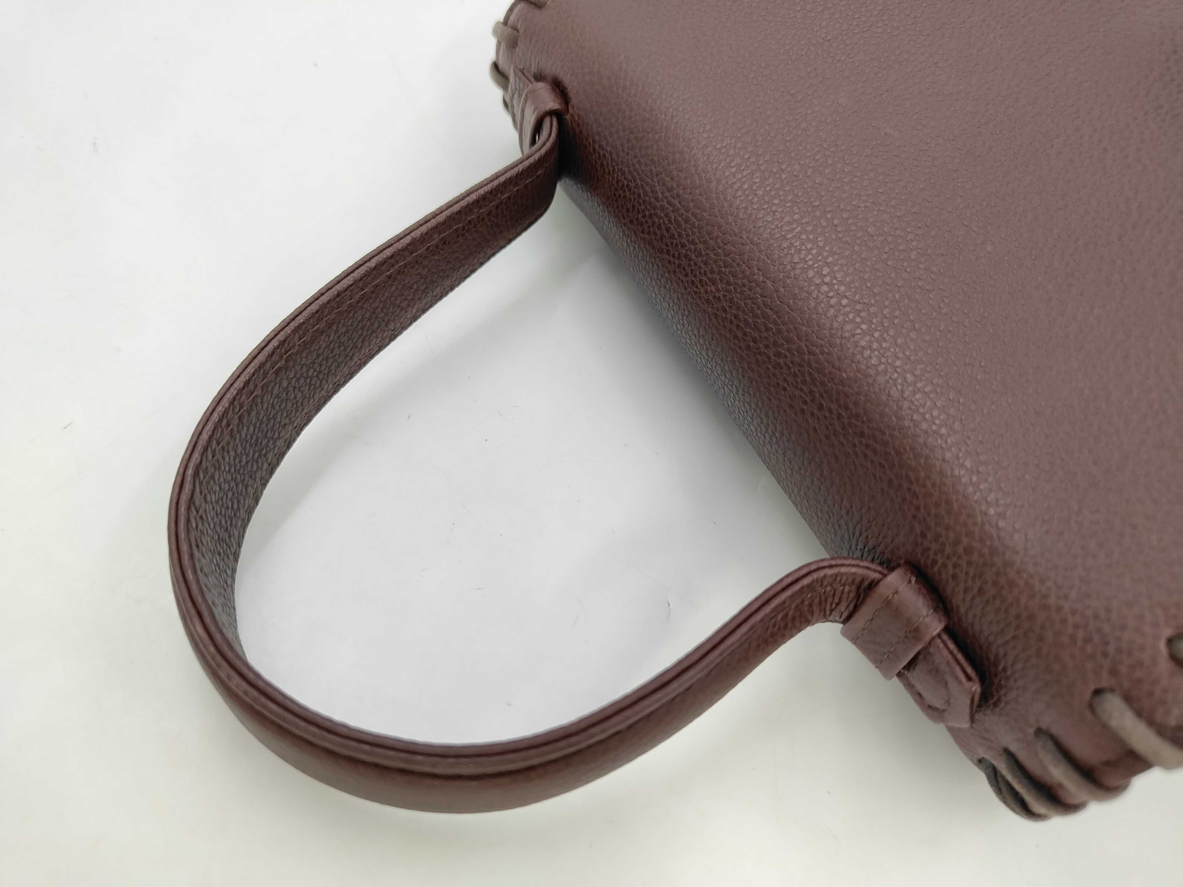 brown leather handbag — view 5