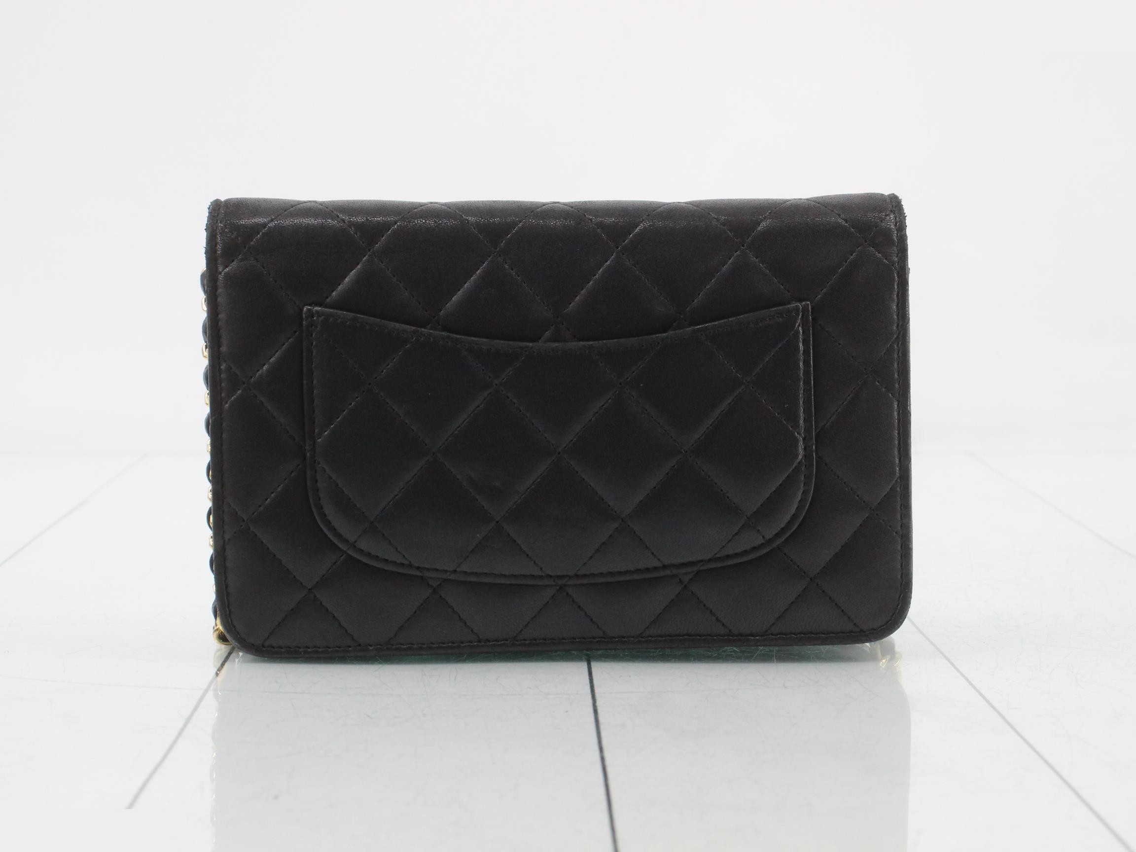 Matelassé Wallet Shoulder Bag, Black — view 2