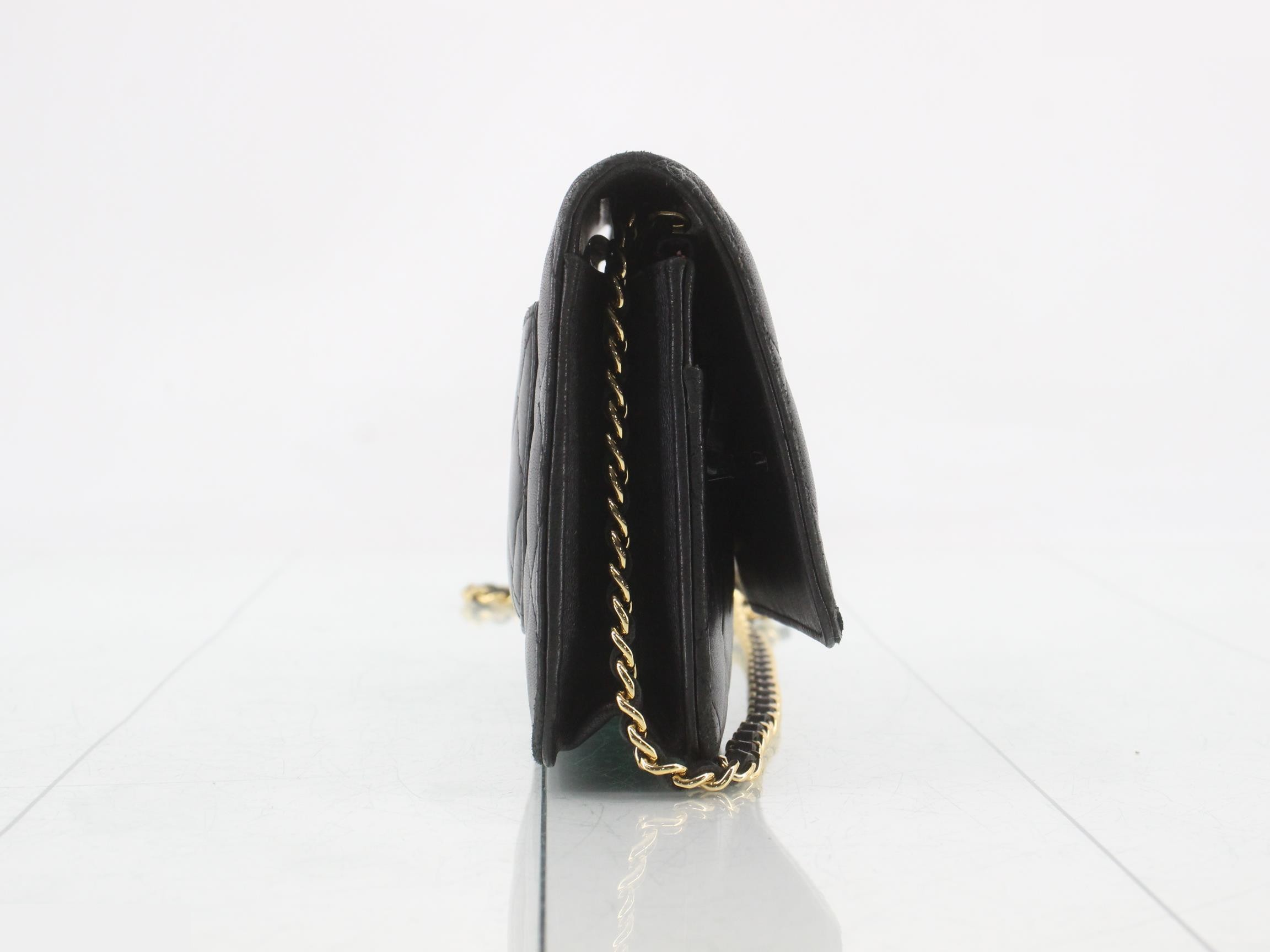 Matelassé Wallet Shoulder Bag, Black — view 4