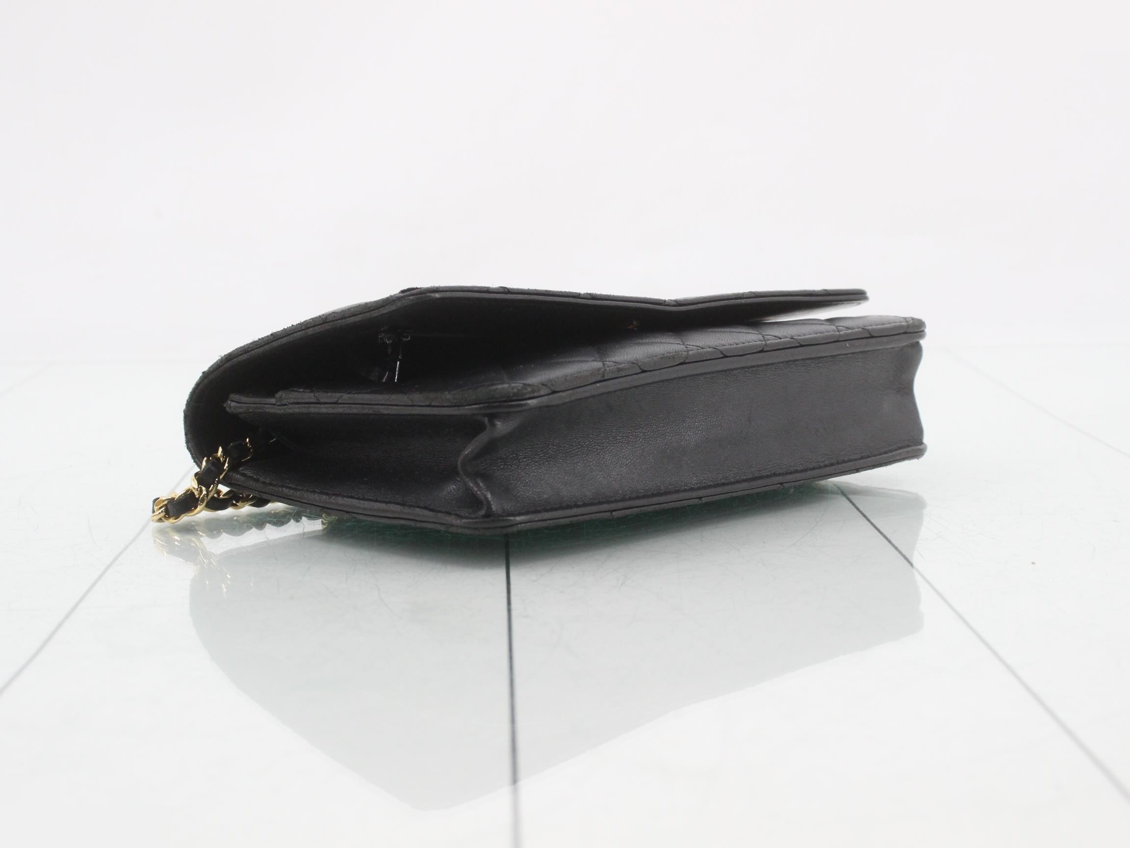 Matelassé Wallet Shoulder Bag, Black — view 5