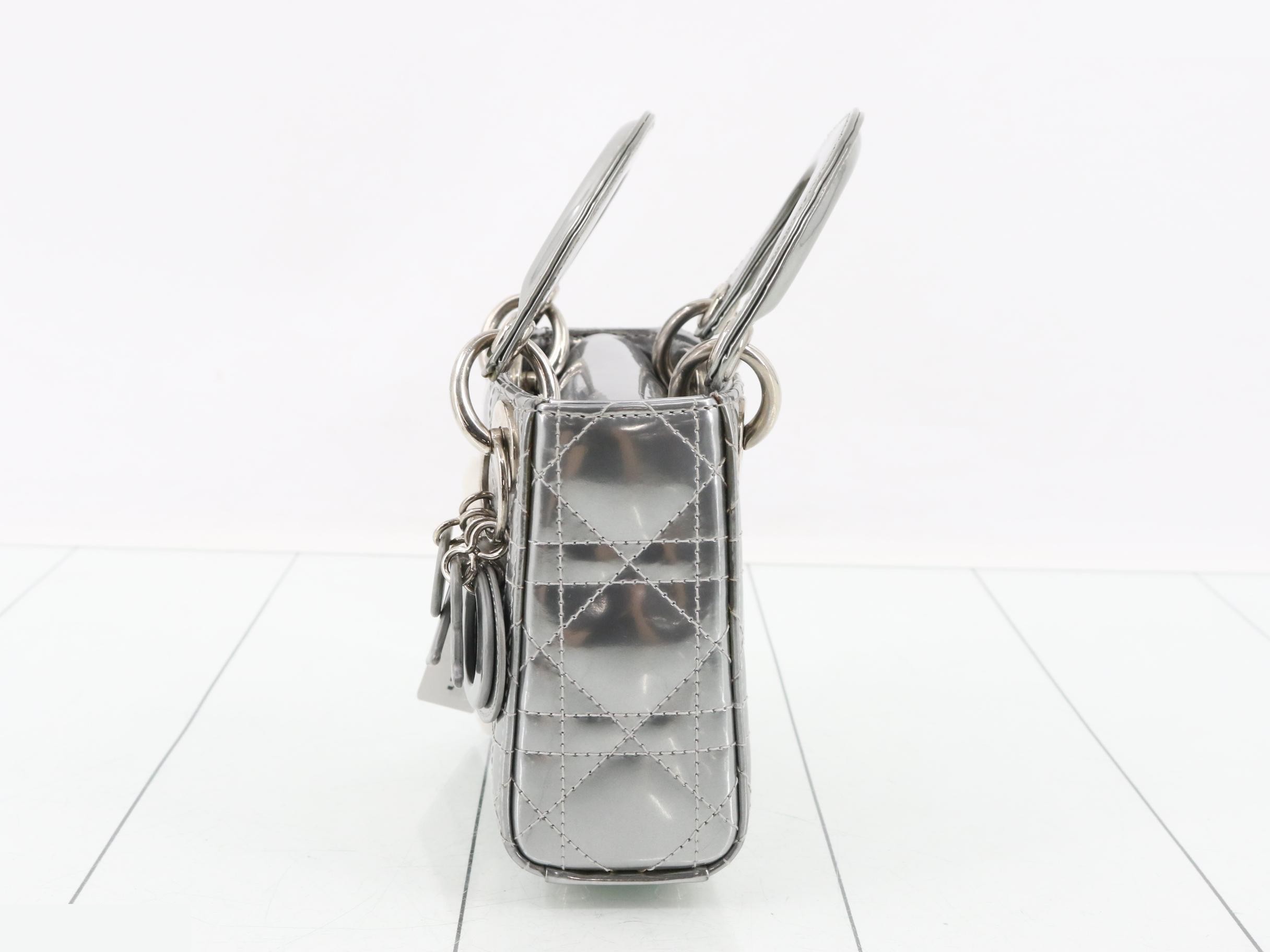Lady Dior Baby Canage Enamel 2-Way Handbag — view 3