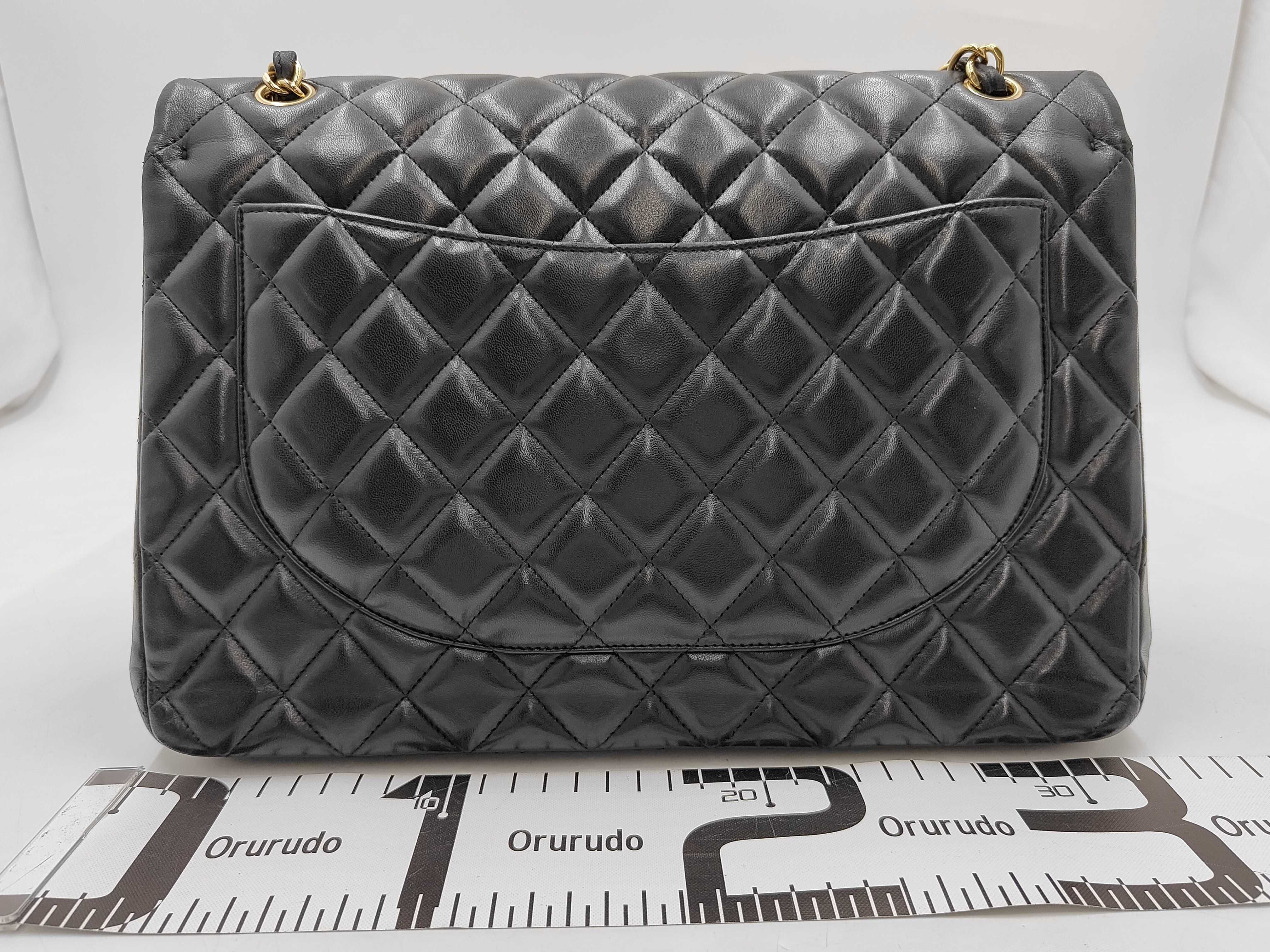 Matelassé Lambskin Double Flap Black Shoulder Bag — view 2
