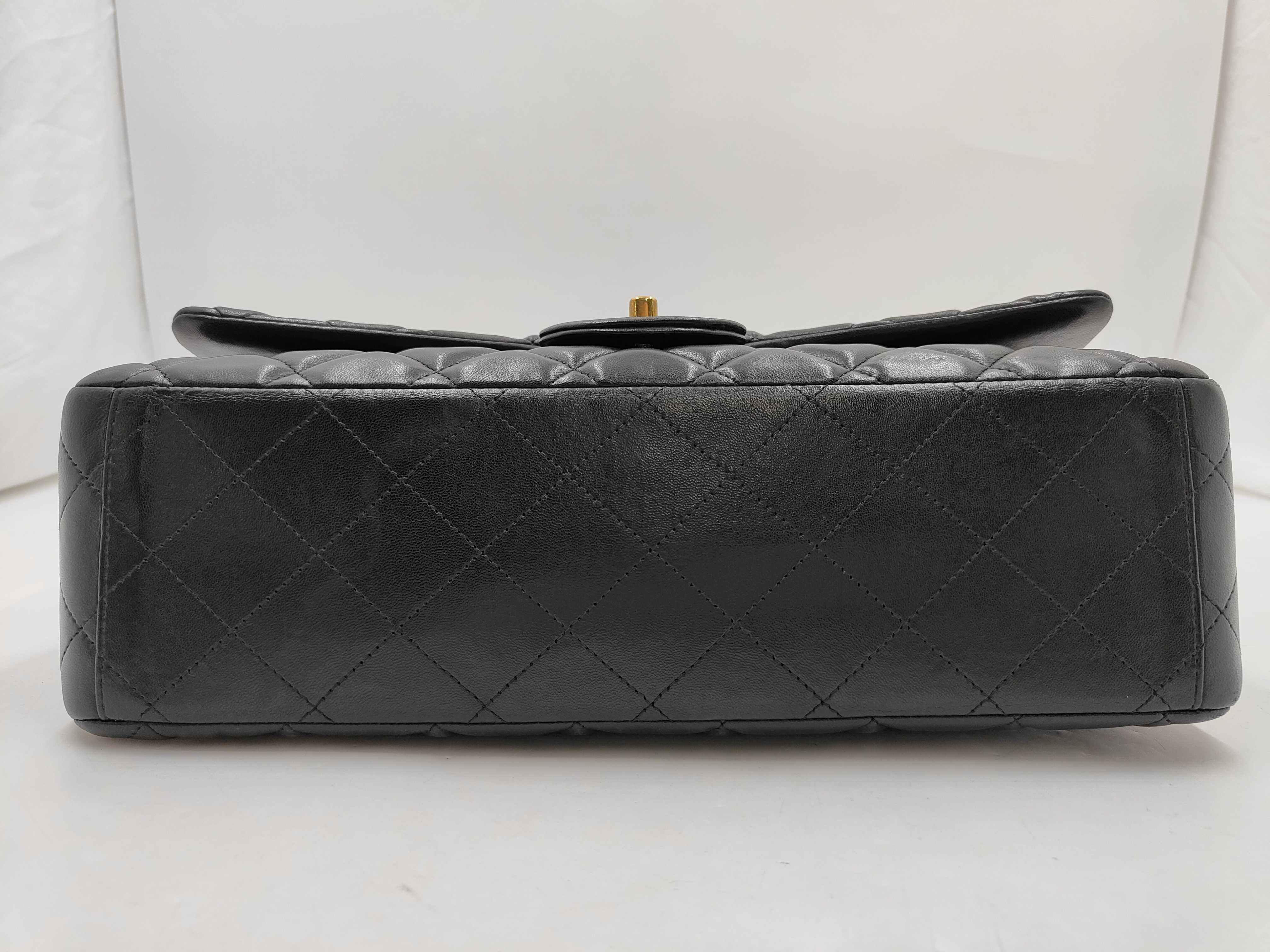 Matelassé Lambskin Double Flap Black Shoulder Bag — view 3