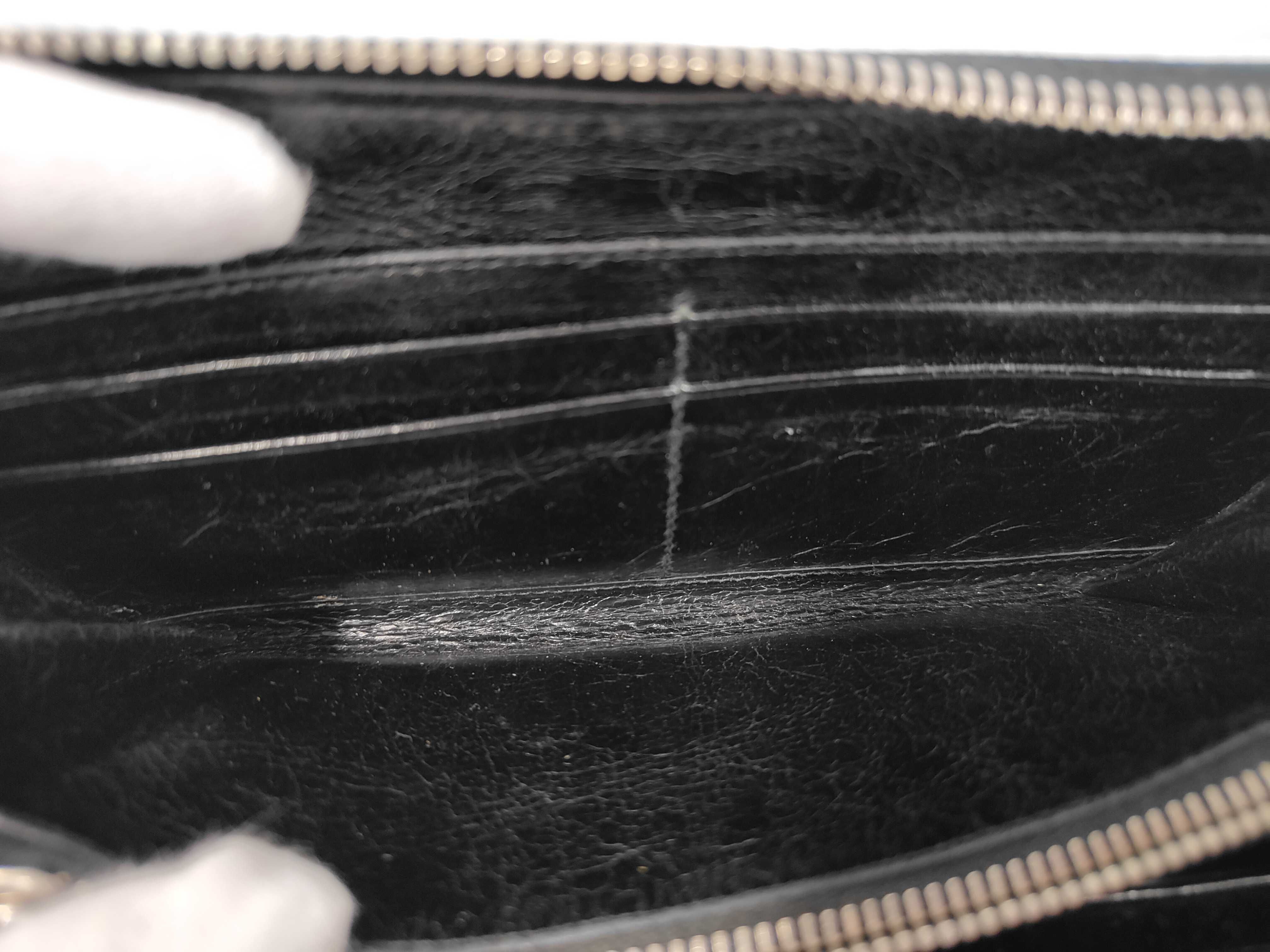 studded design long wallet, black leather wallet — view 7