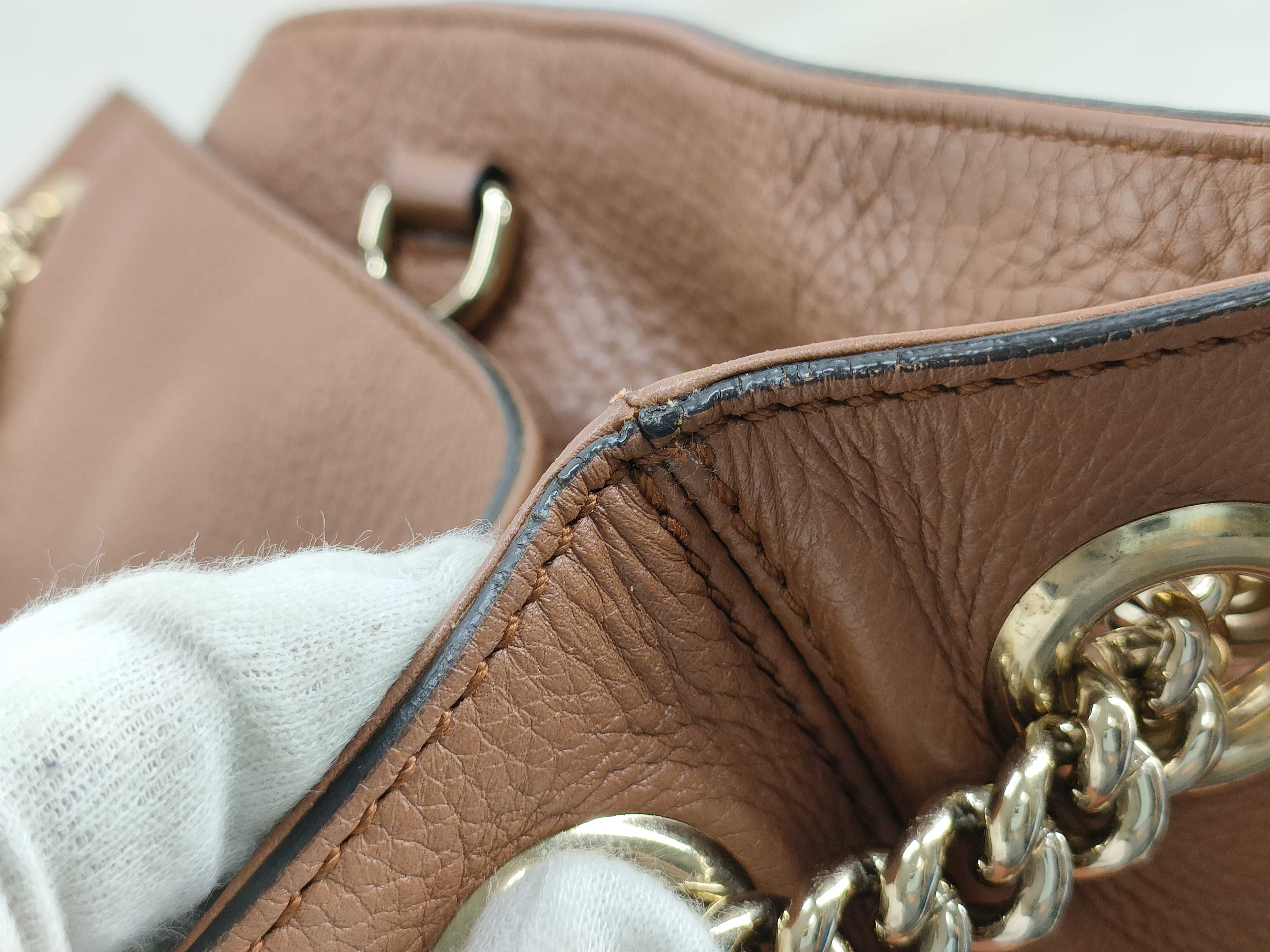 Soho Chain Tote Bag Shoulder Bag Brown Tote Bag — view 13