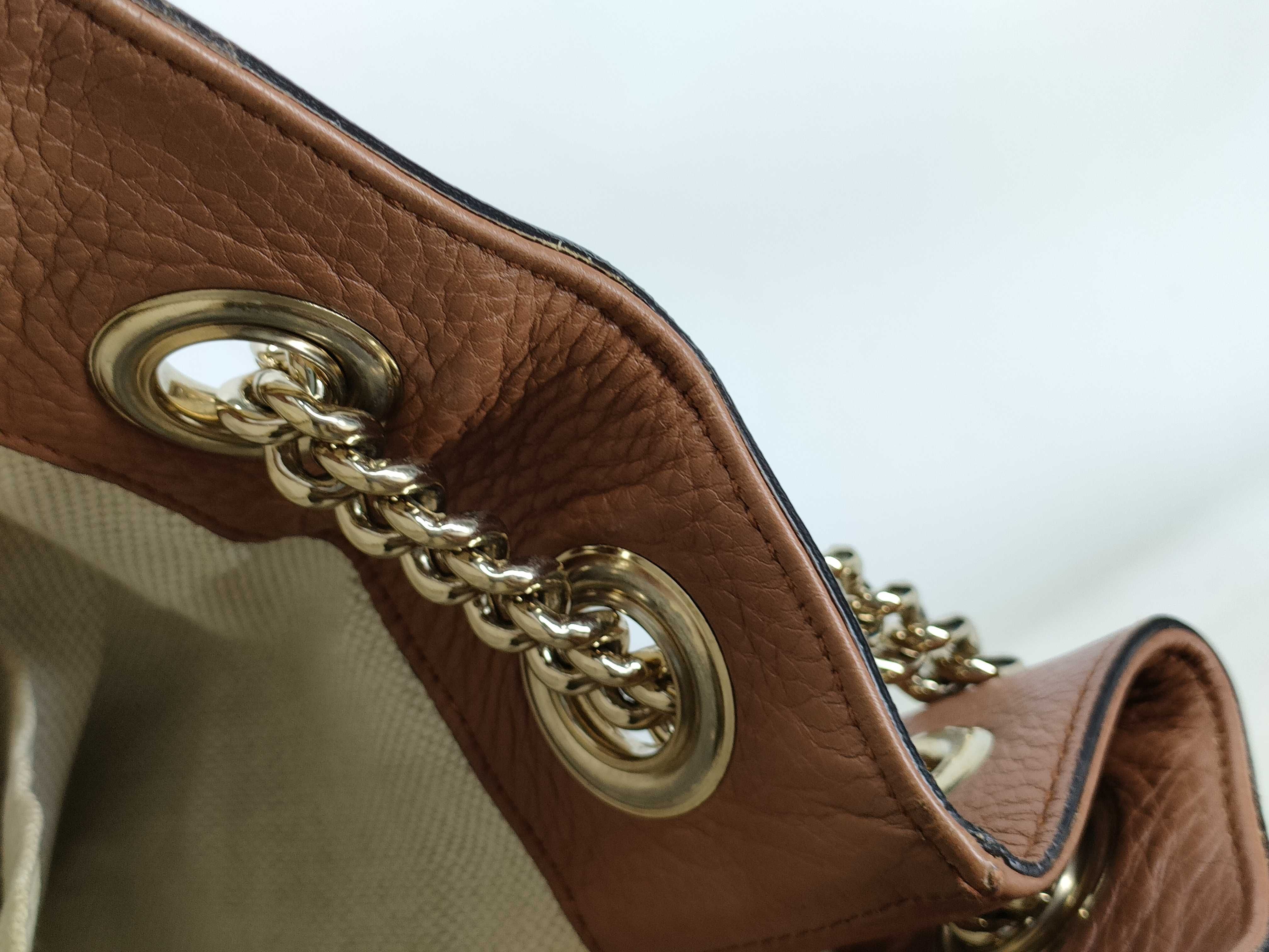 Soho Chain Tote Bag Shoulder Bag Brown Tote Bag — view 15