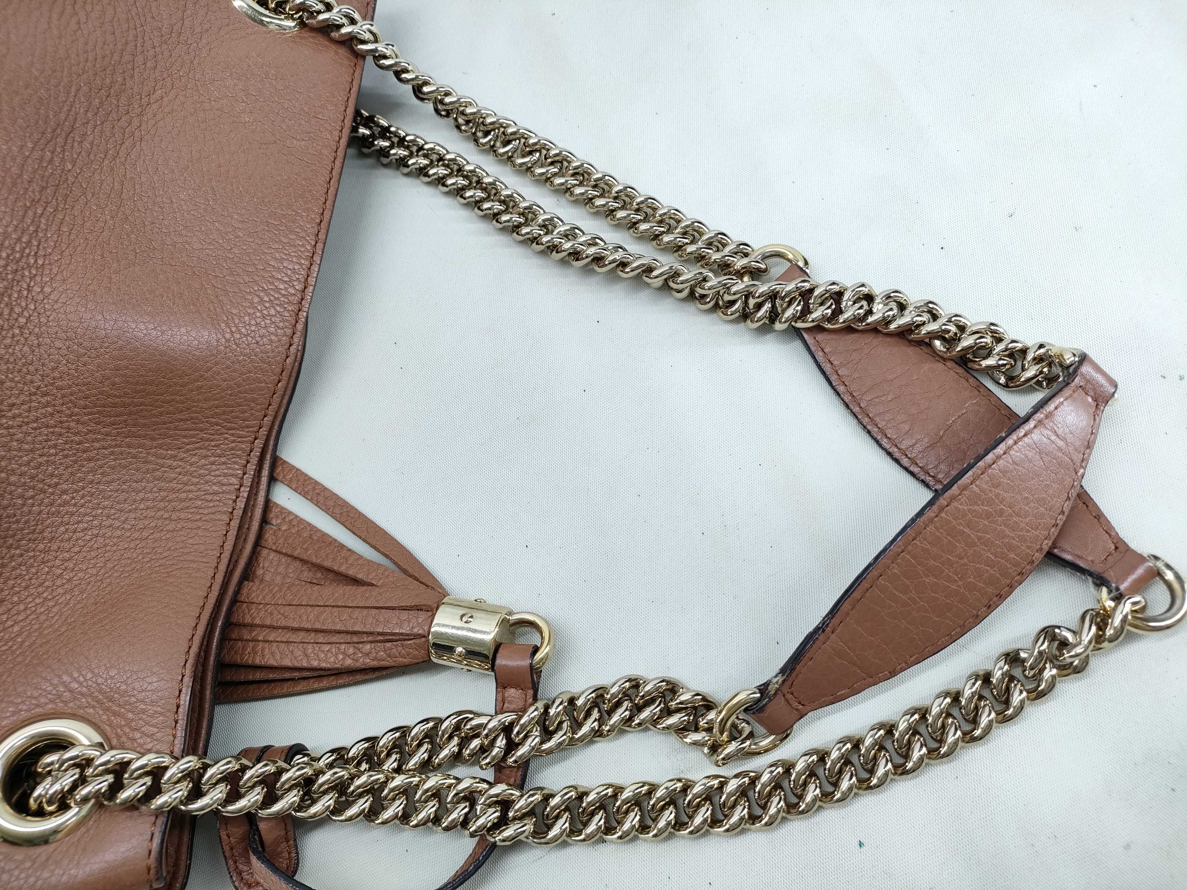 Soho Chain Tote Bag Shoulder Bag Brown Tote Bag — view 5
