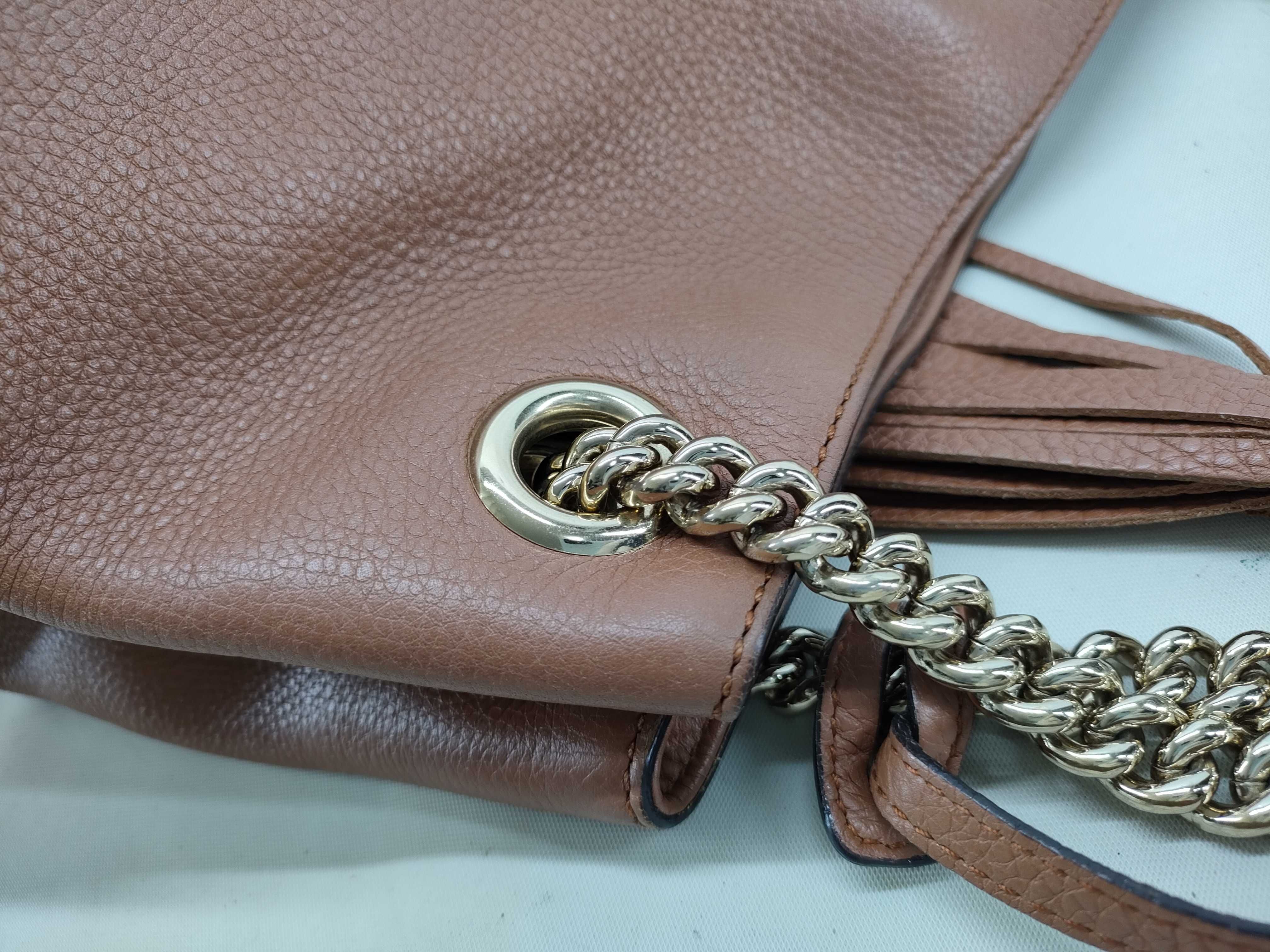 Soho Chain Tote Bag Shoulder Bag Brown Tote Bag — view 7