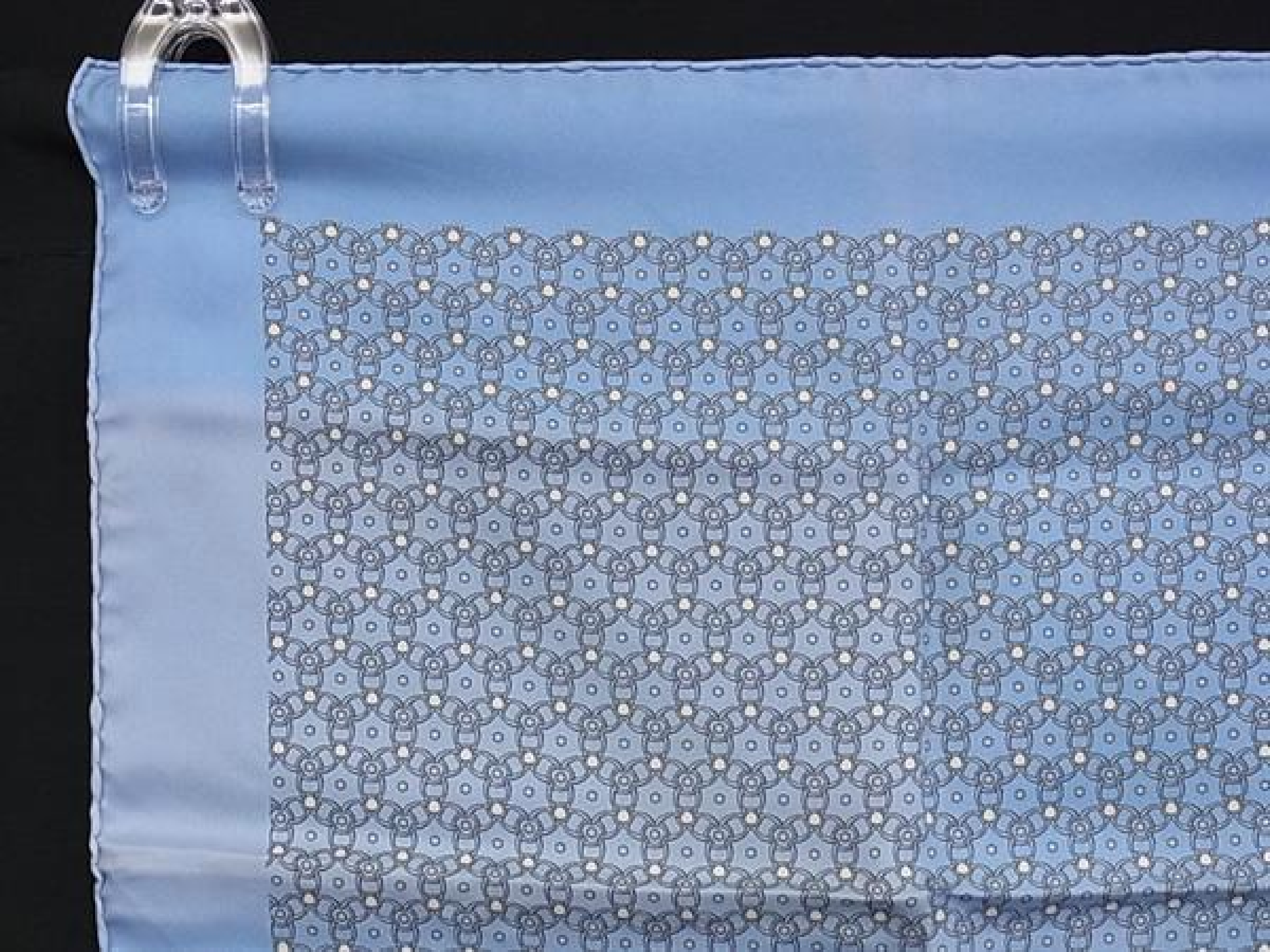 Carre 40 Petit Carre Gavroche 100% Silk All-over Pattern Scarf for Women and Men, Light Blue, HE2378, Other Accessories — view 2