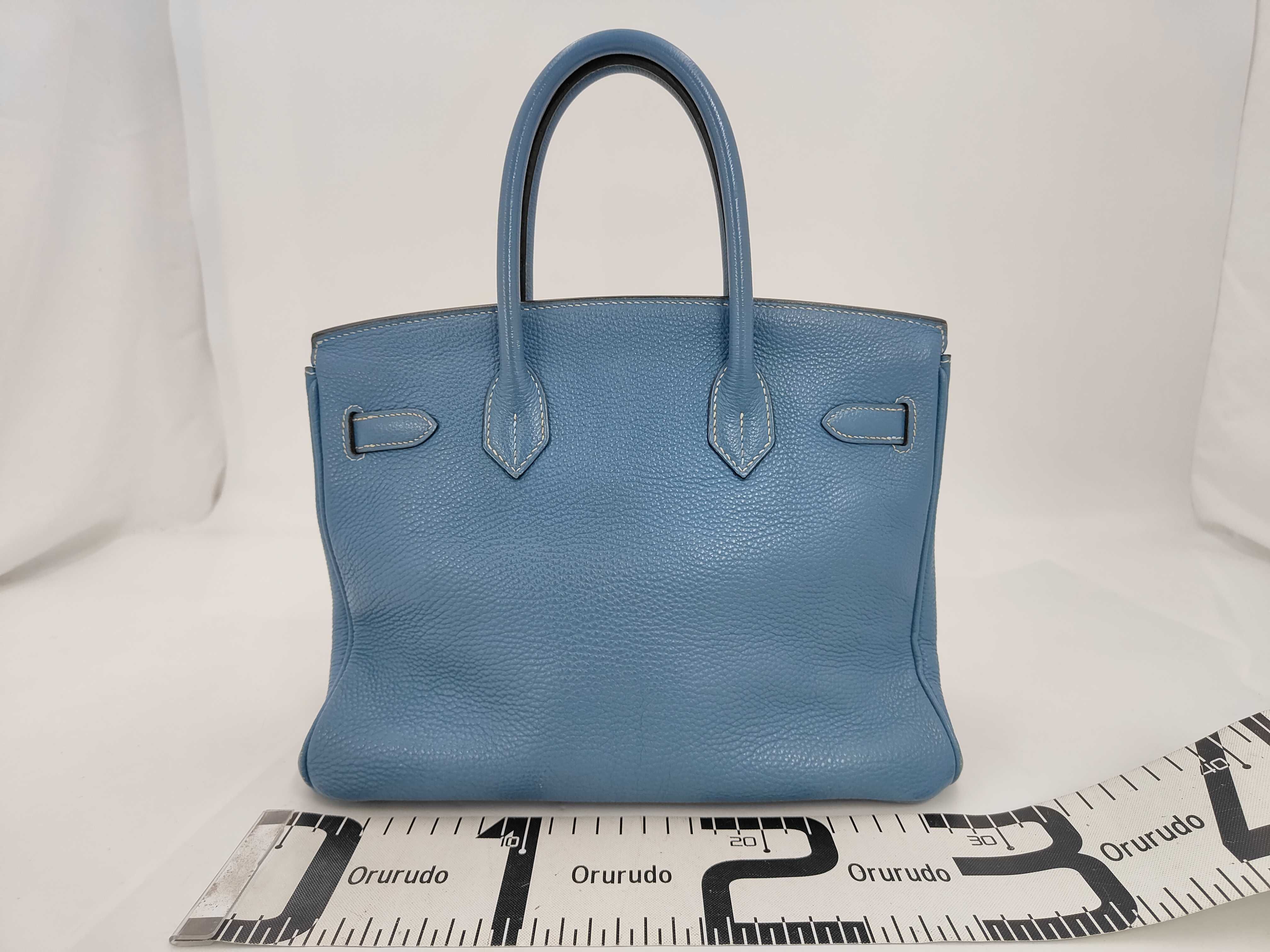 Birkin 30 Togo Blue Jean H stamp handbag — view 2