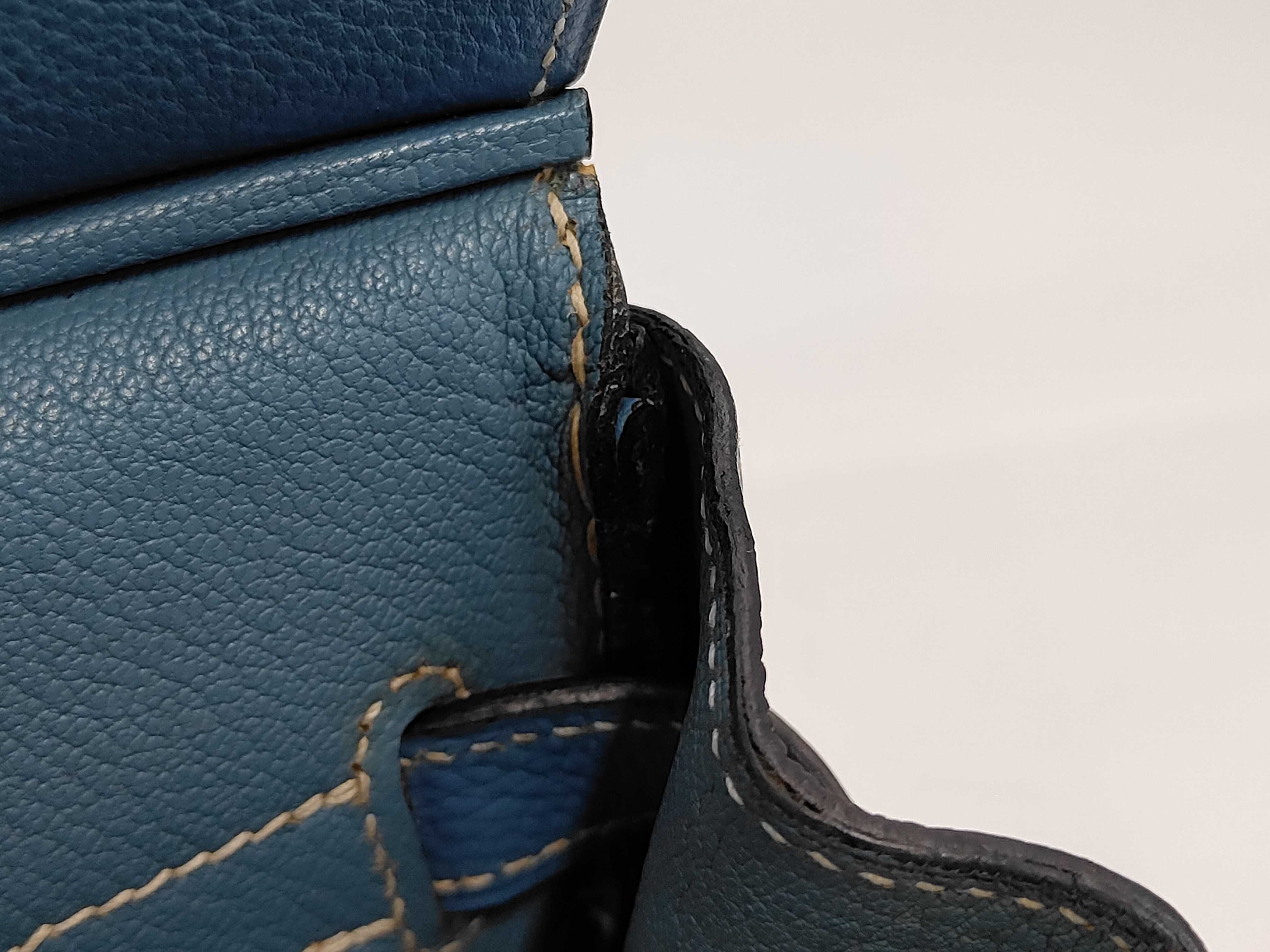 Birkin 30 Togo Blue Jean H stamp handbag — view 11