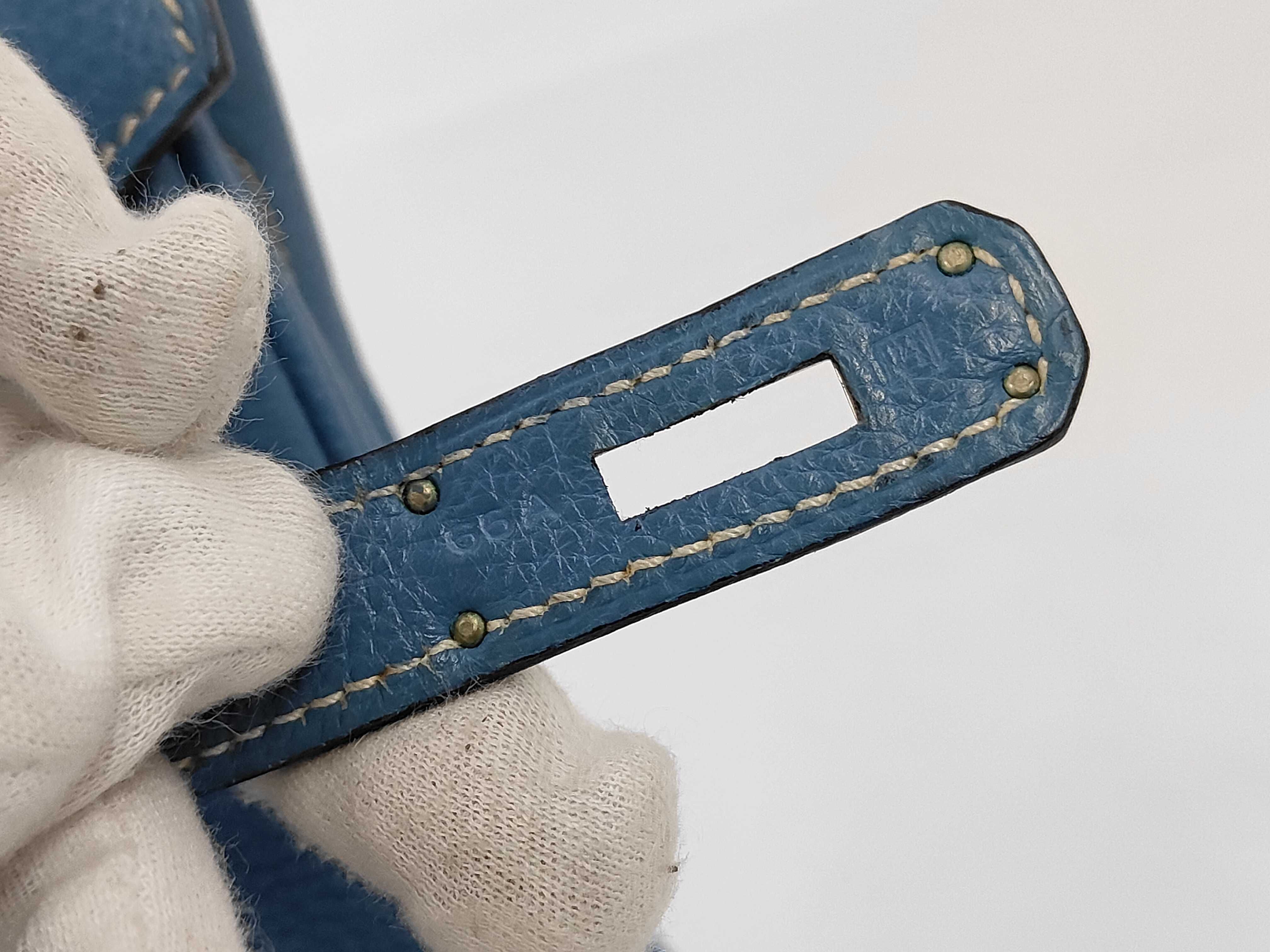 Birkin 30 Togo Blue Jean H stamp handbag — view 8
