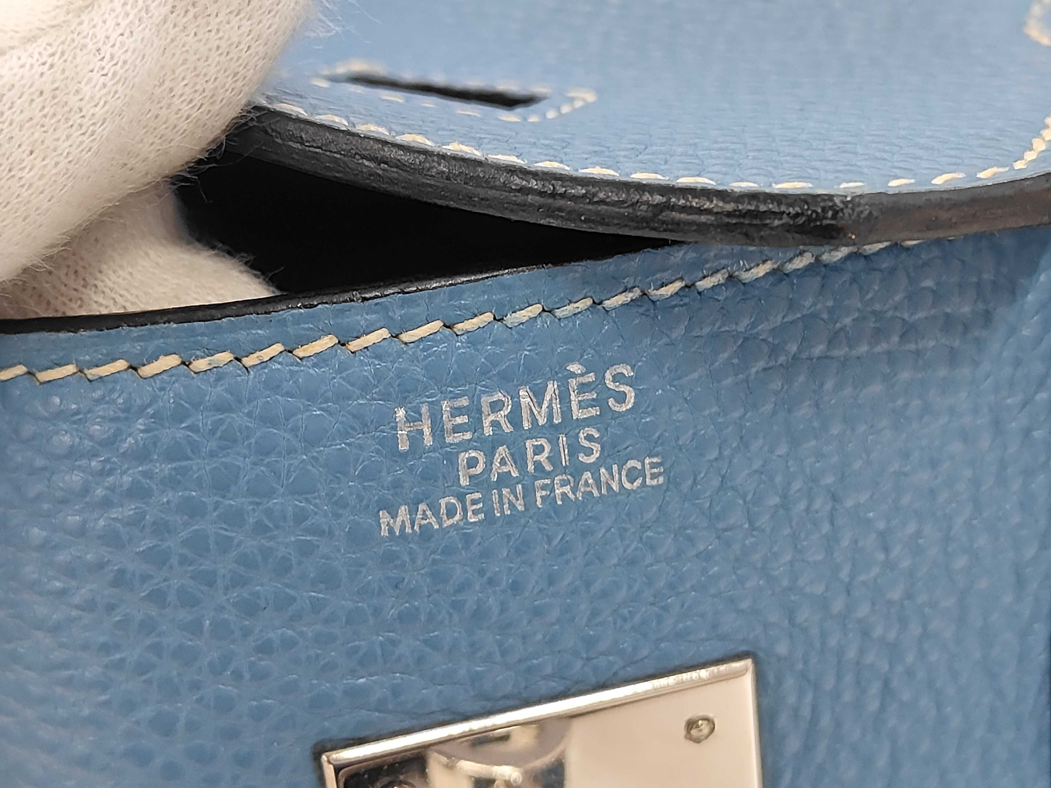 Birkin 30 Togo Blue Jean H stamp handbag — view 9