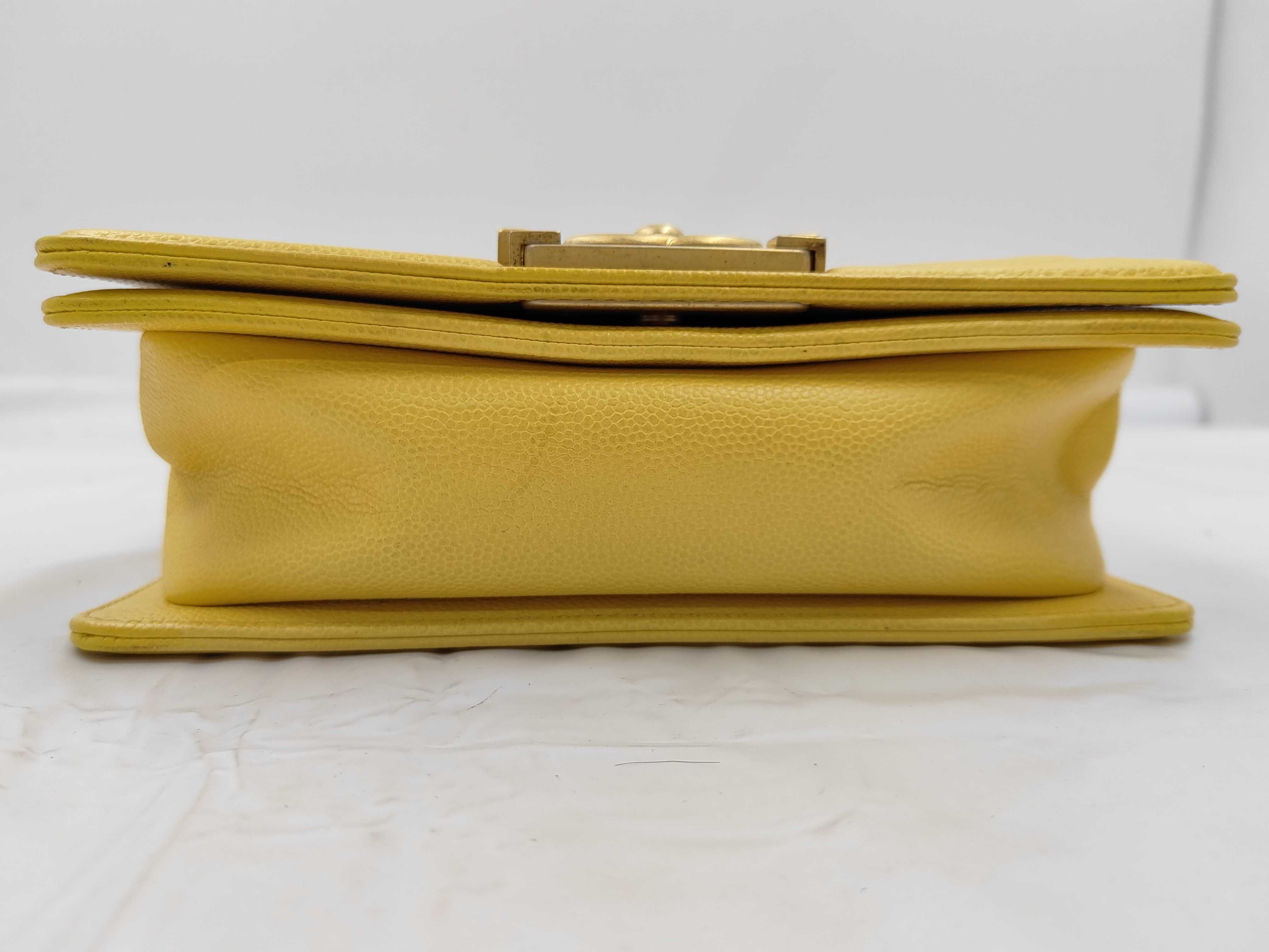 Boy Chanel 20 Chain Shoulder Bag, Caviar Yellow — view 8