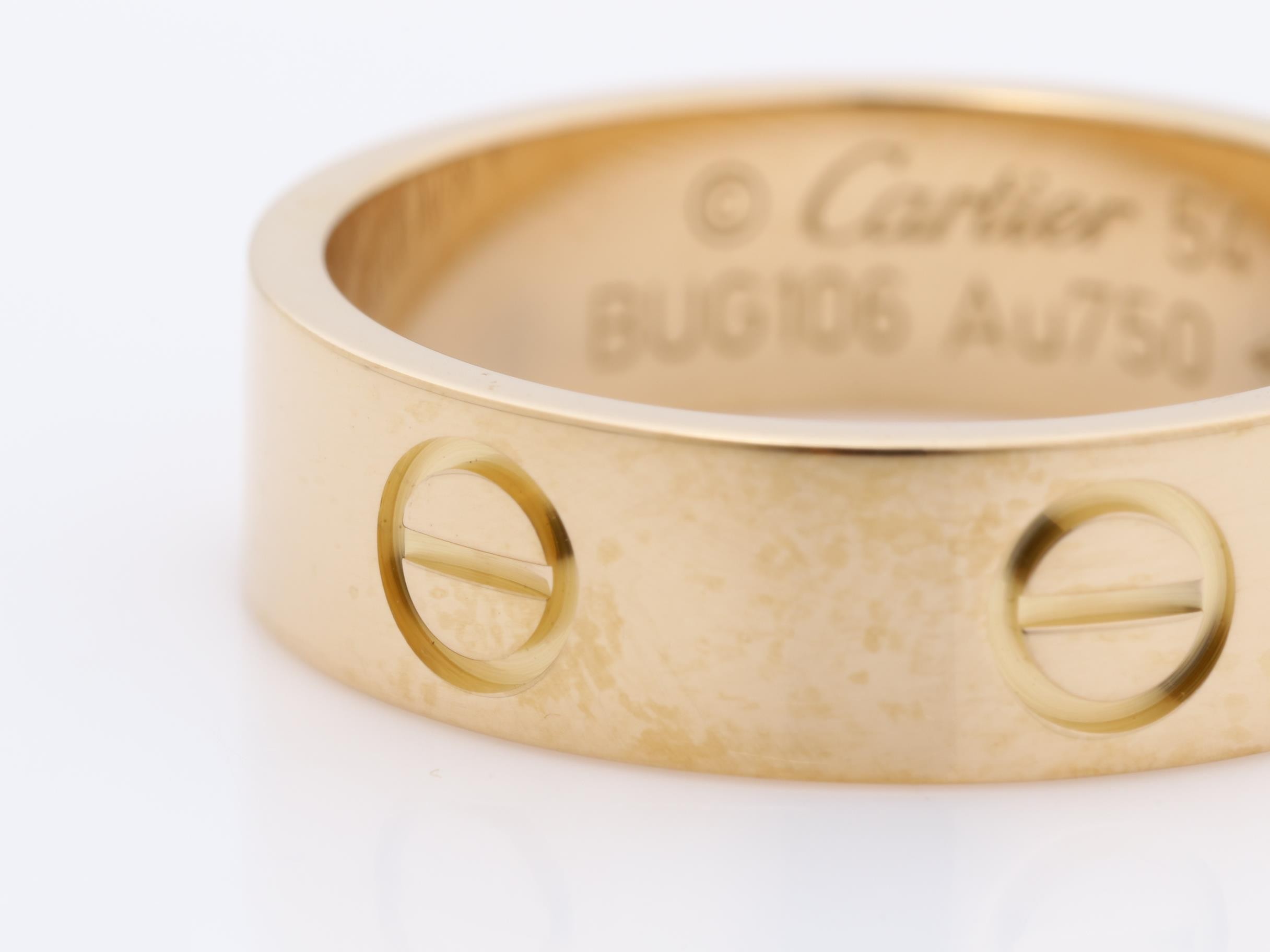 Au750PG Love Ring, size 54, 5.8g, approximately 5.5mm wide. — view 3