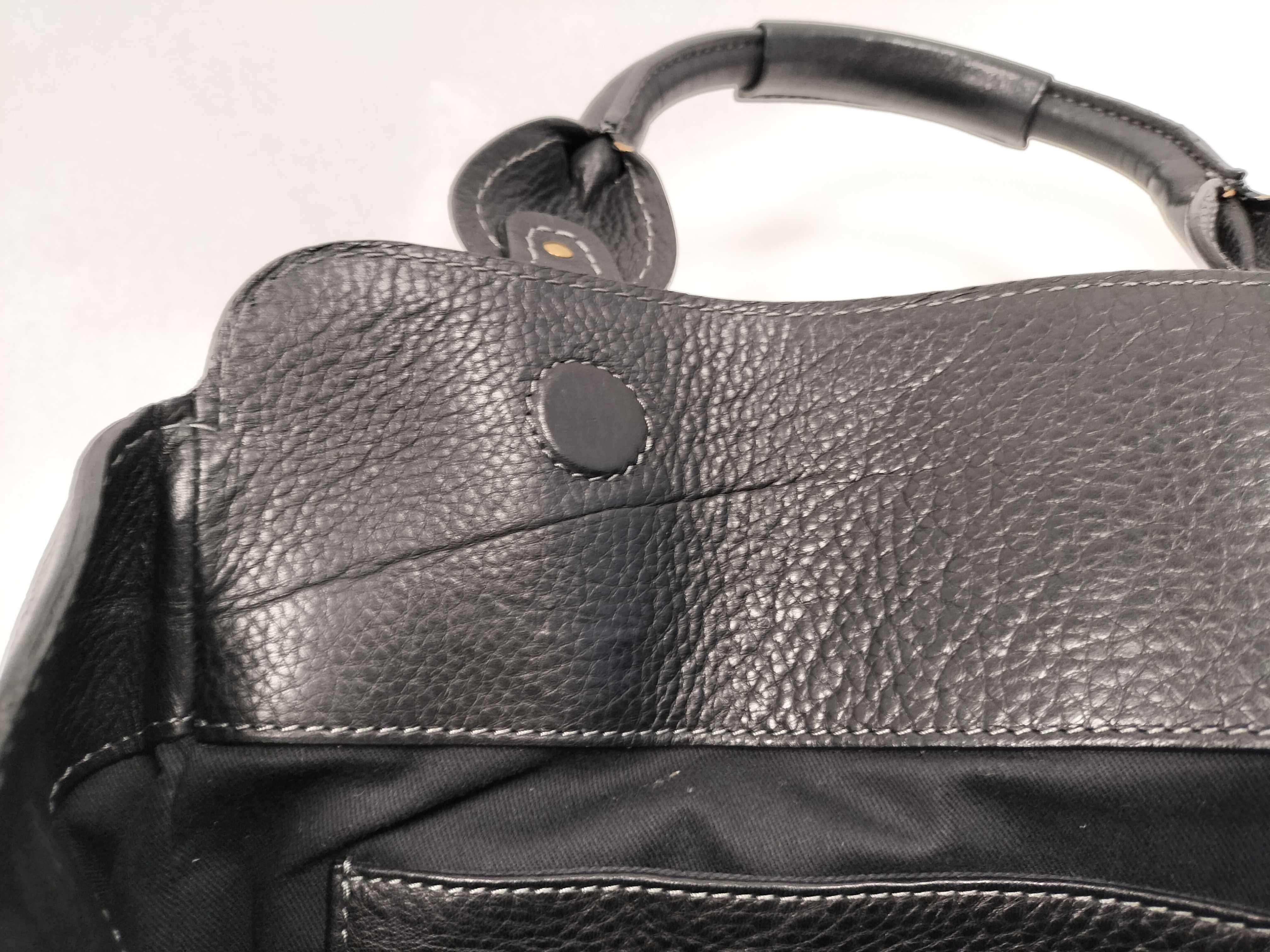 Paddington Tote Bag, Chain Strap, Vertical, Leather, Black Handbag — view 12