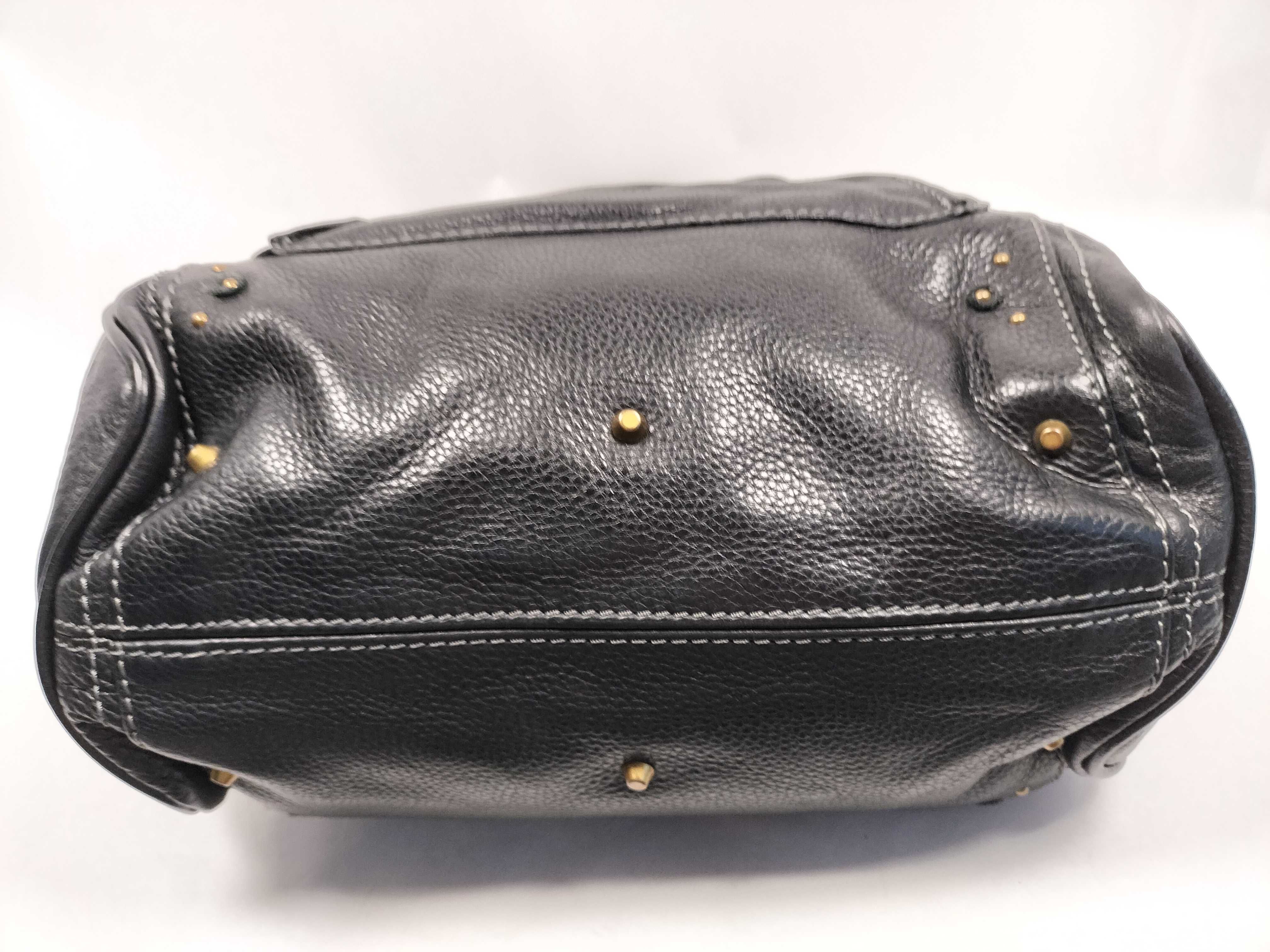 Paddington Tote Bag, Chain Strap, Vertical, Leather, Black Handbag — view 7