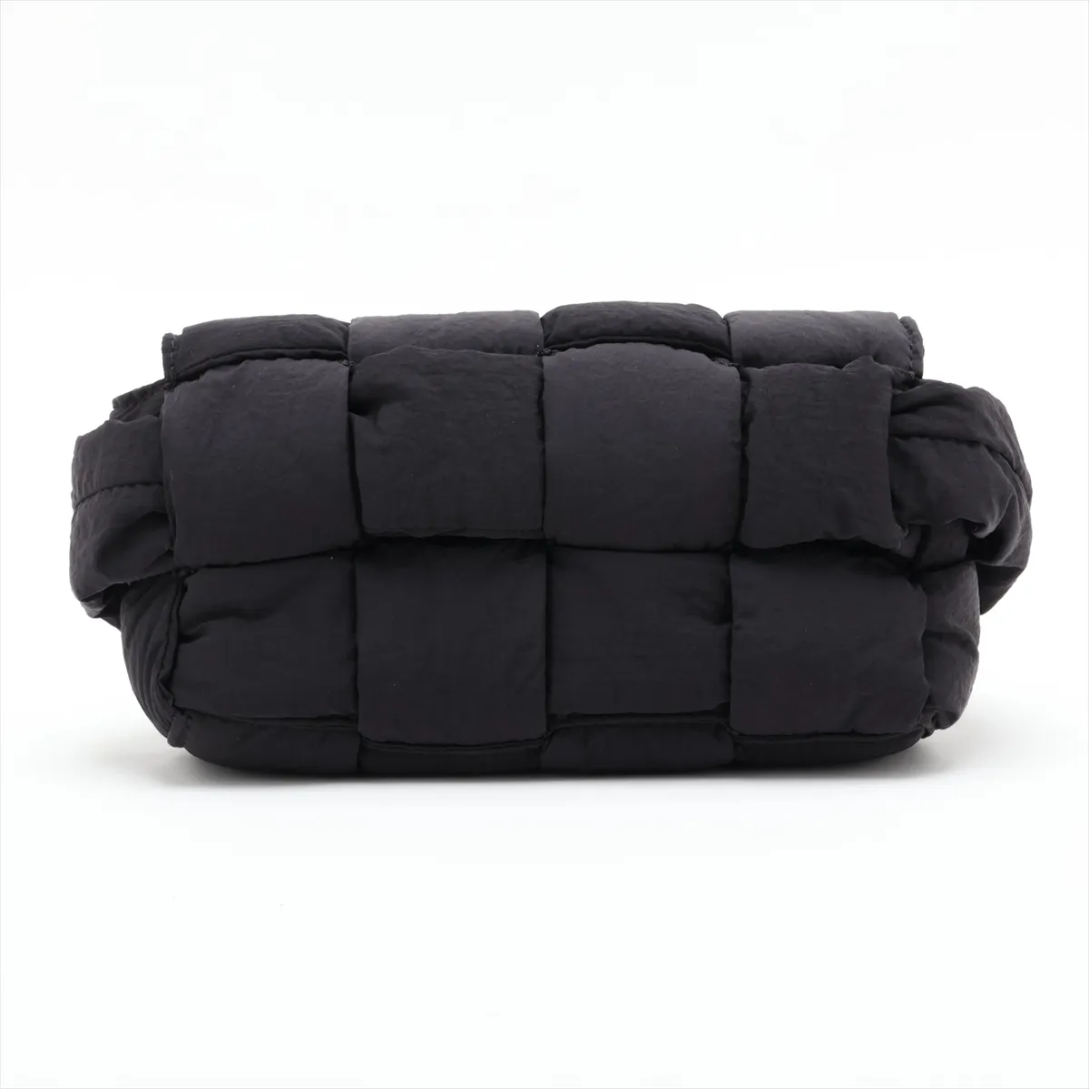 Maxi Intrecciato Padded Cassette Nylon Waist Pouch, Black — view 2