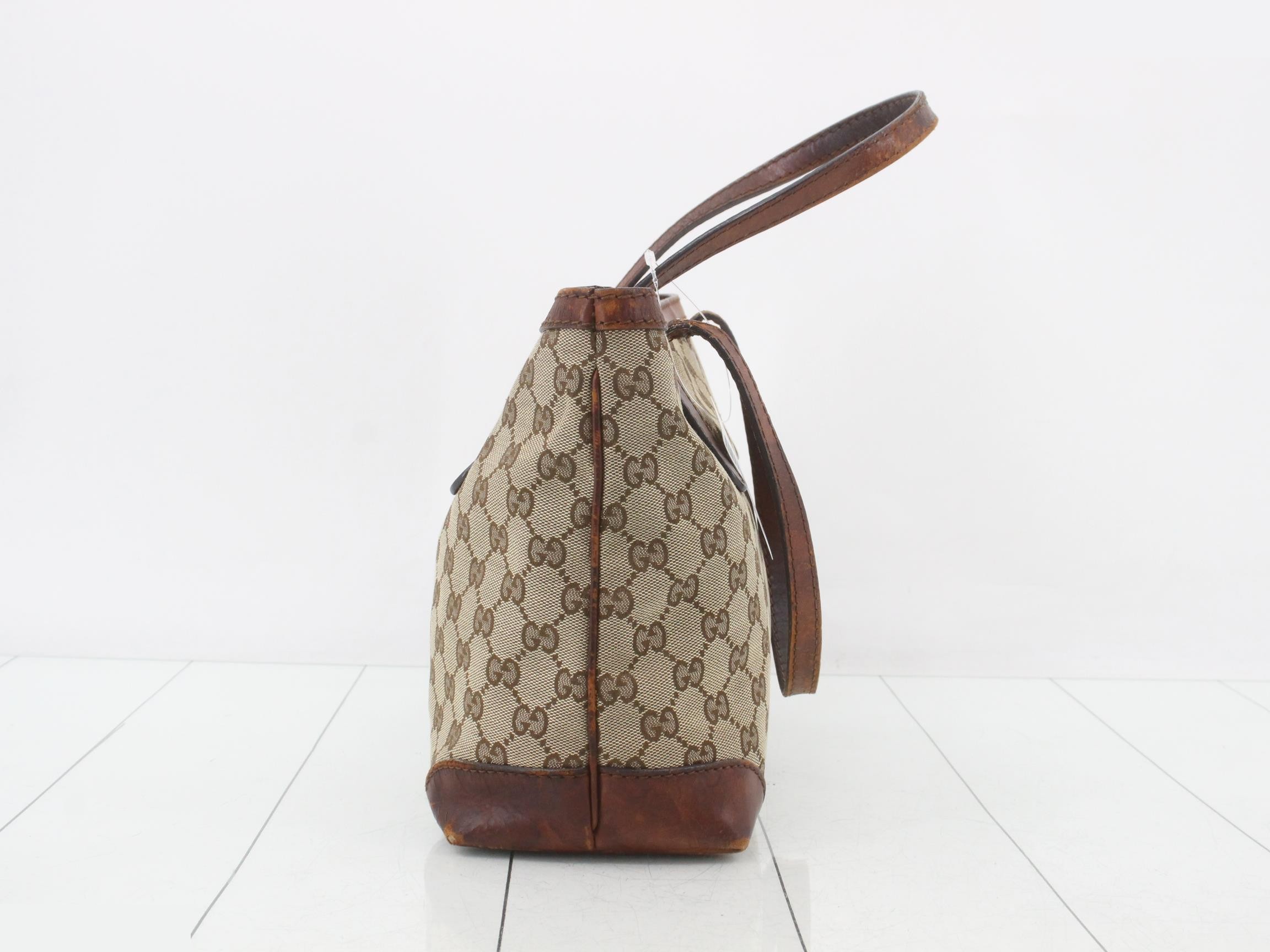 GG Canvas Leather Tote Bag — view 3