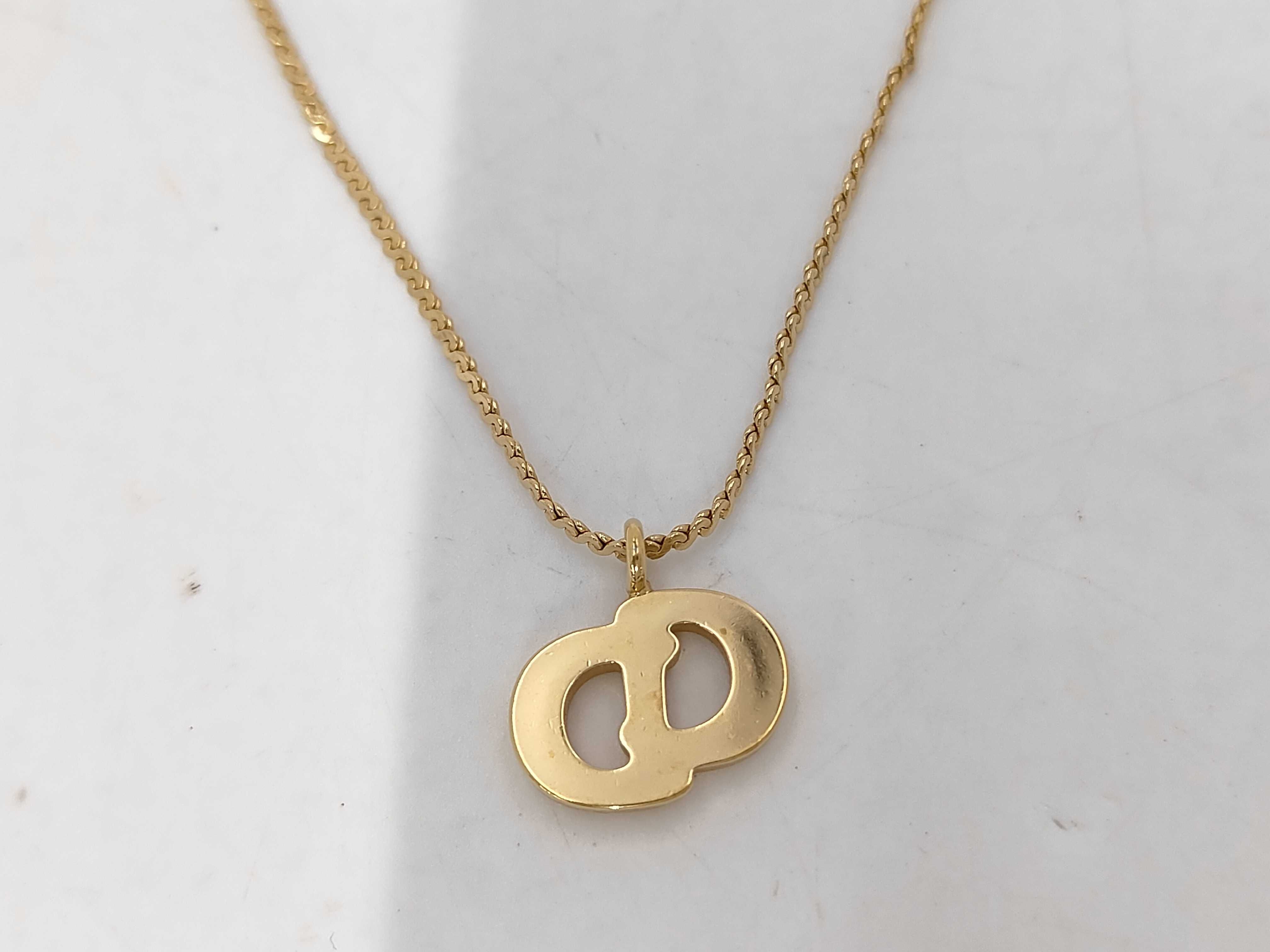CD Logo Stone Gold Necklace — view 2