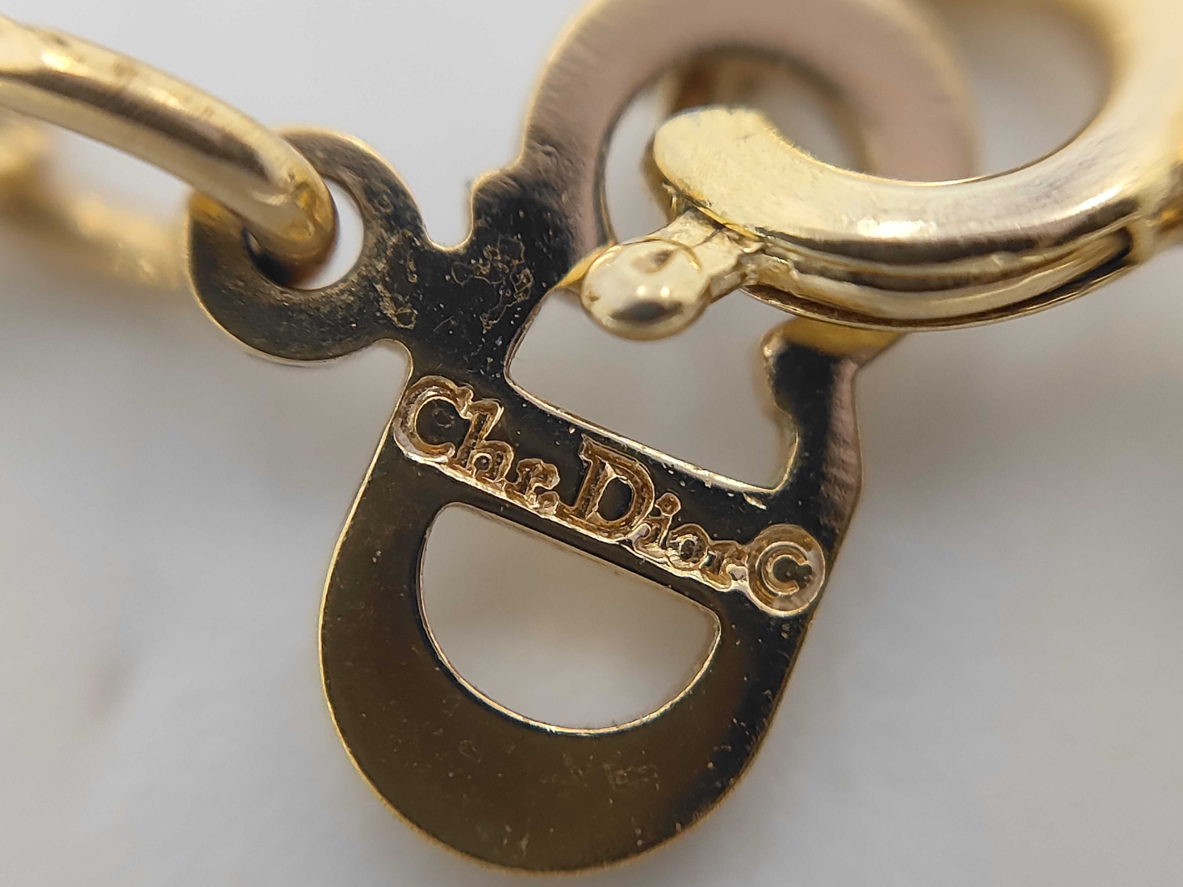 CD Logo Stone Gold Necklace — view 4