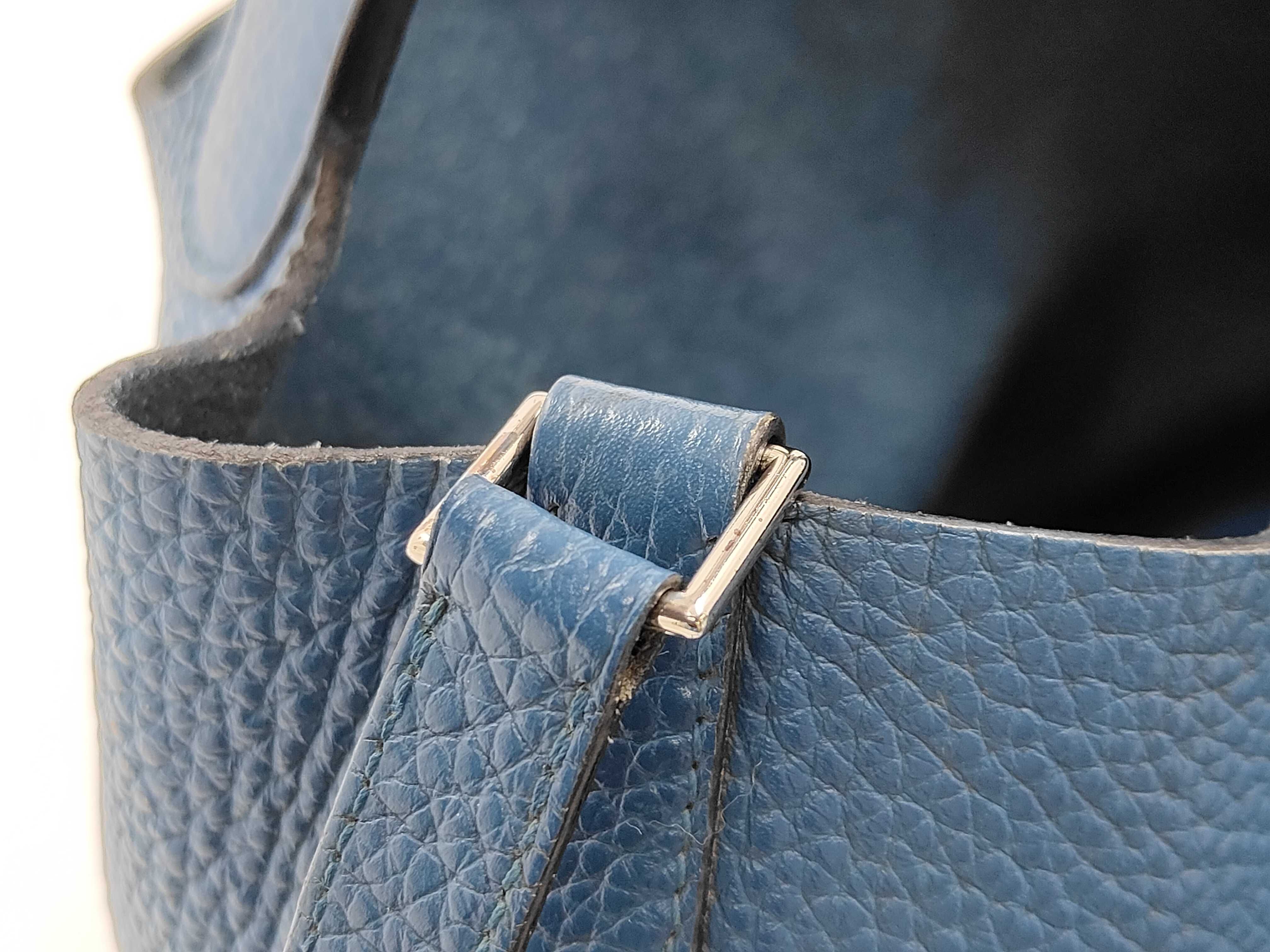 Picotin Lock MM 21.5cm Taurillon Clemence Blue R stamp 2014 Handbag — view 5