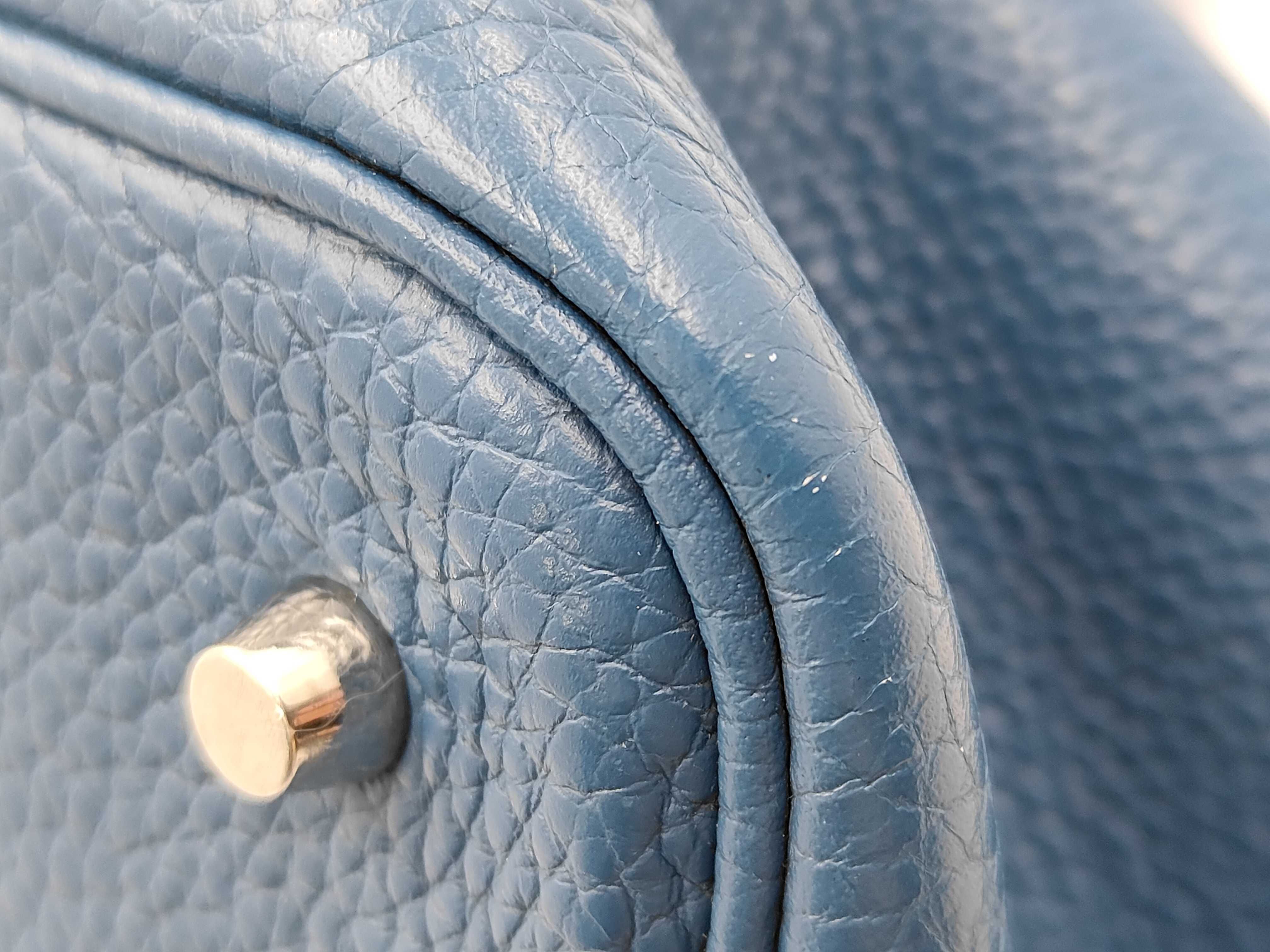Picotin Lock MM 21.5cm Taurillon Clemence Blue R stamp 2014 Handbag — view 6