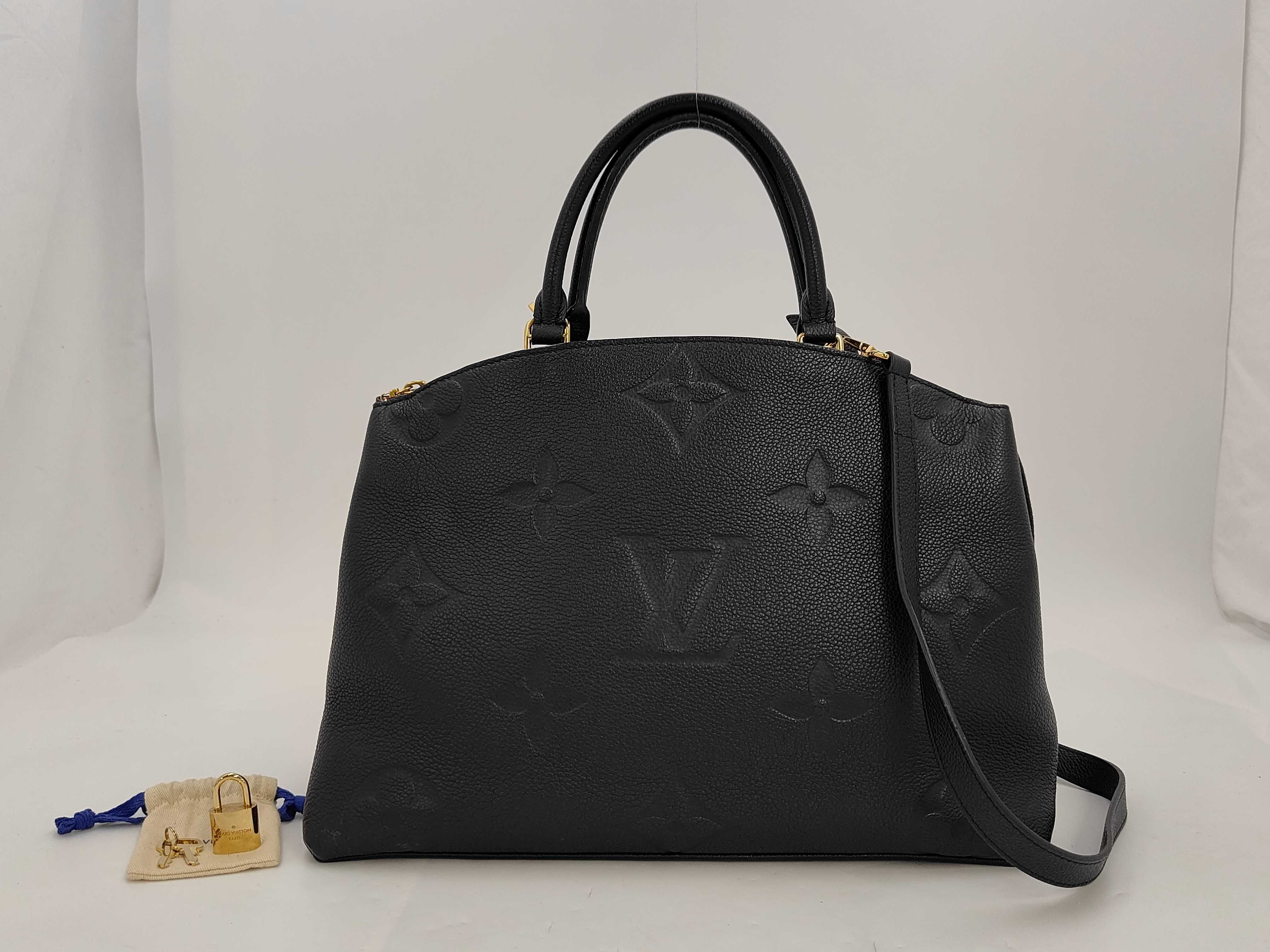 Grand Palais Black Embossed Monogram Handbag