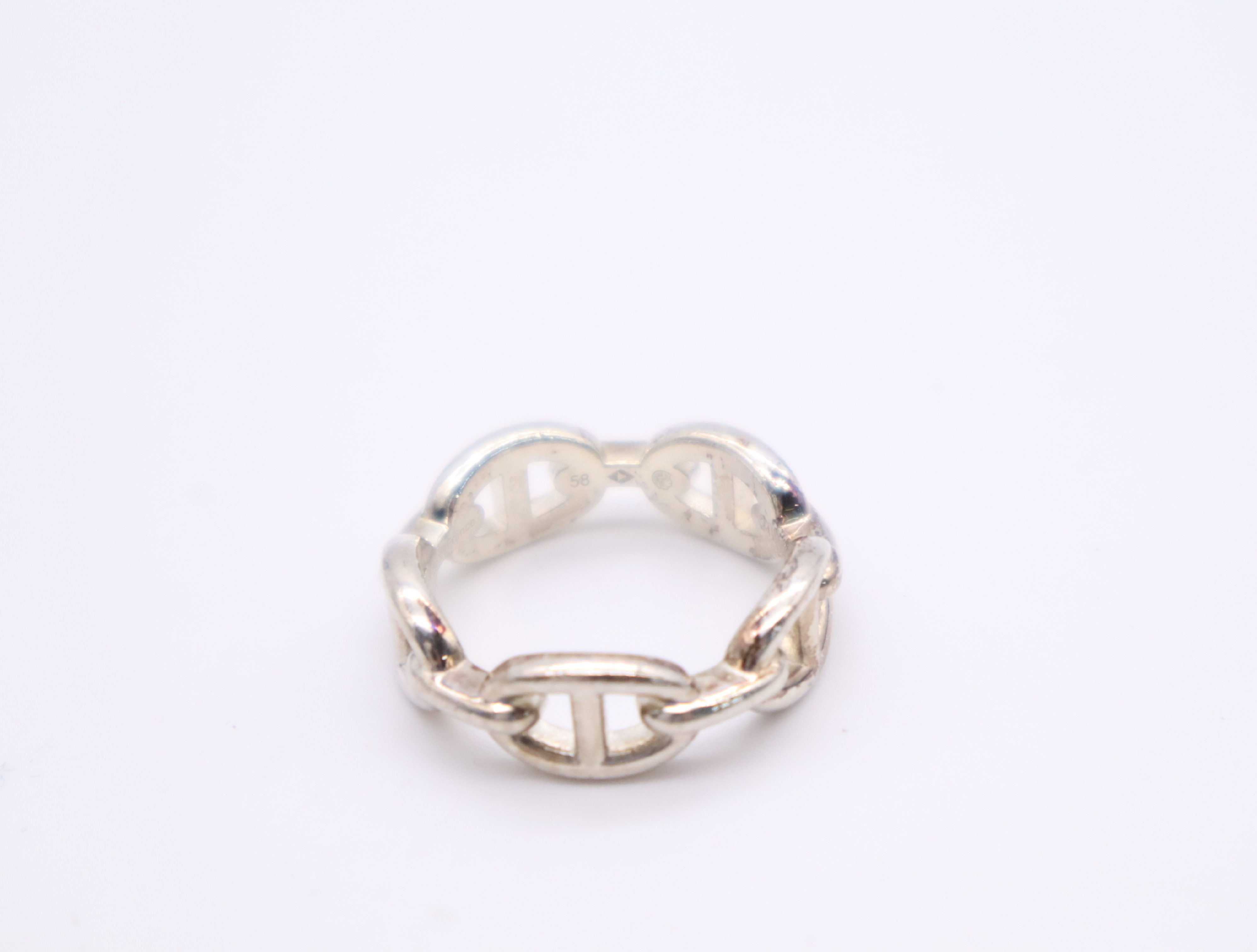 Ag925 Enchainée Chaine d'Ancre Silver Ring with Box — view 2