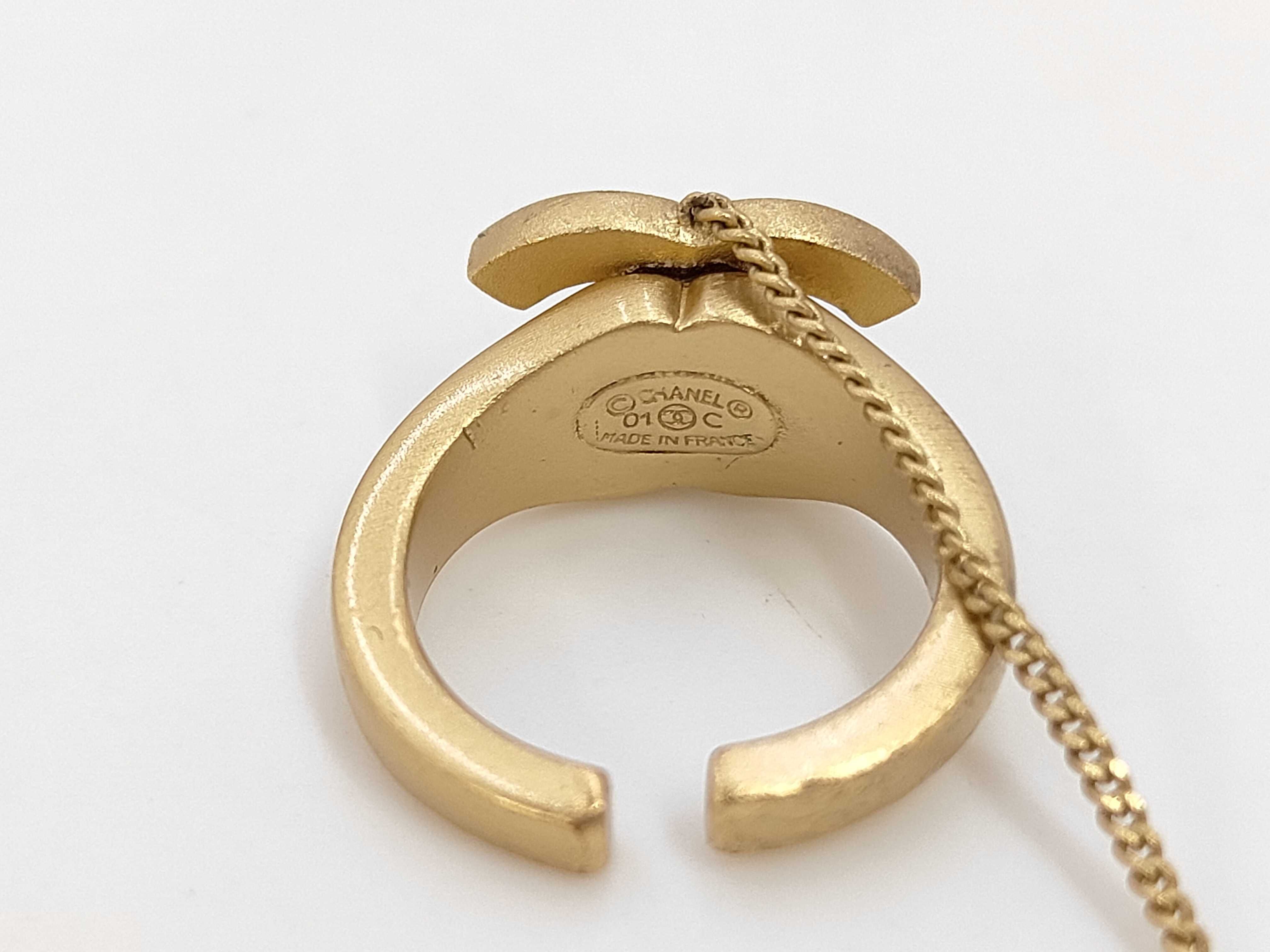 Rhinestone 01C Coco Mark Bangle Chain Ring Set Bracelet/Bangle — view 6