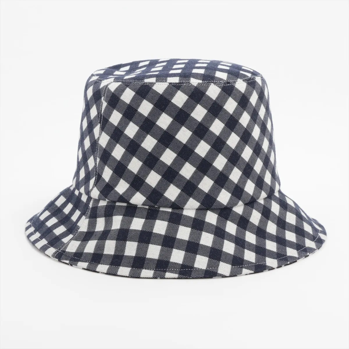 22VIC923I130 Oblique Bucket Hat, Size 56, Cotton x Polyester, Navy x White, Slight wear, — view 2